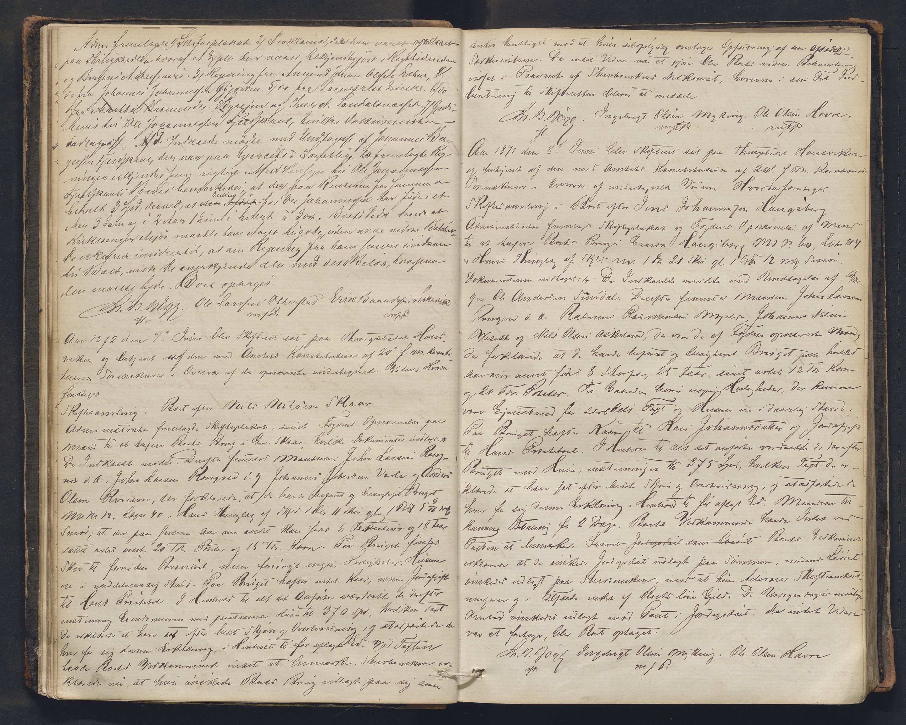 Nordhordland sorenskrivar, AV/SAB-A-2901/1/H/Hc/L0002: Skifteforhandlingsprotokollar, 1871-1878, p. 22