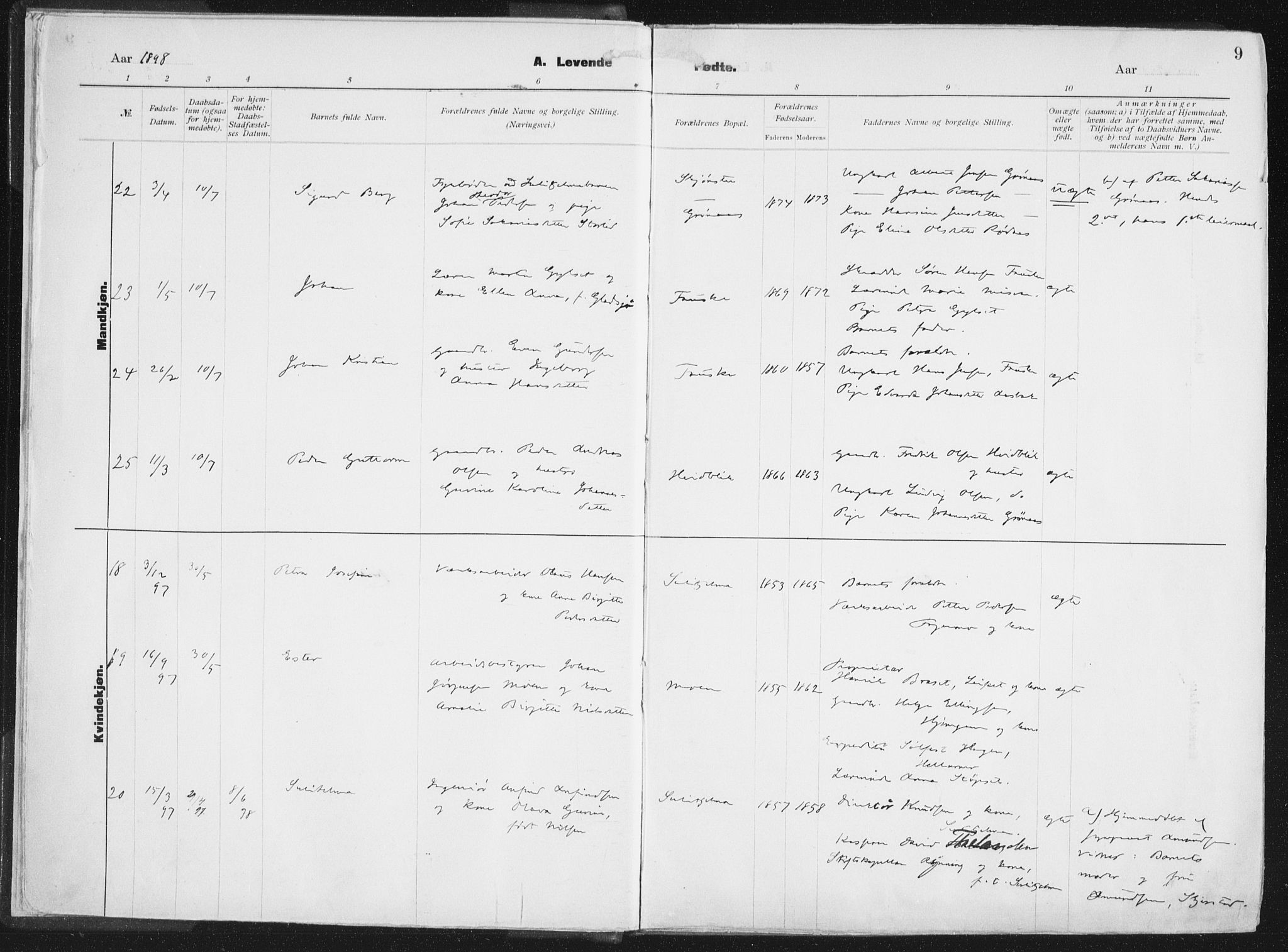 Ministerialprotokoller, klokkerbøker og fødselsregistre - Nordland, SAT/A-1459/849/L0696: Parish register (official) no. 849A08, 1898-1910, p. 9