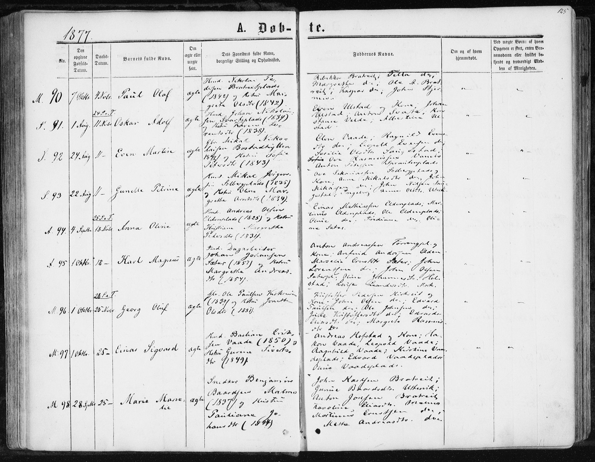 Ministerialprotokoller, klokkerbøker og fødselsregistre - Nord-Trøndelag, AV/SAT-A-1458/741/L0394: Parish register (official) no. 741A08, 1864-1877, p. 125