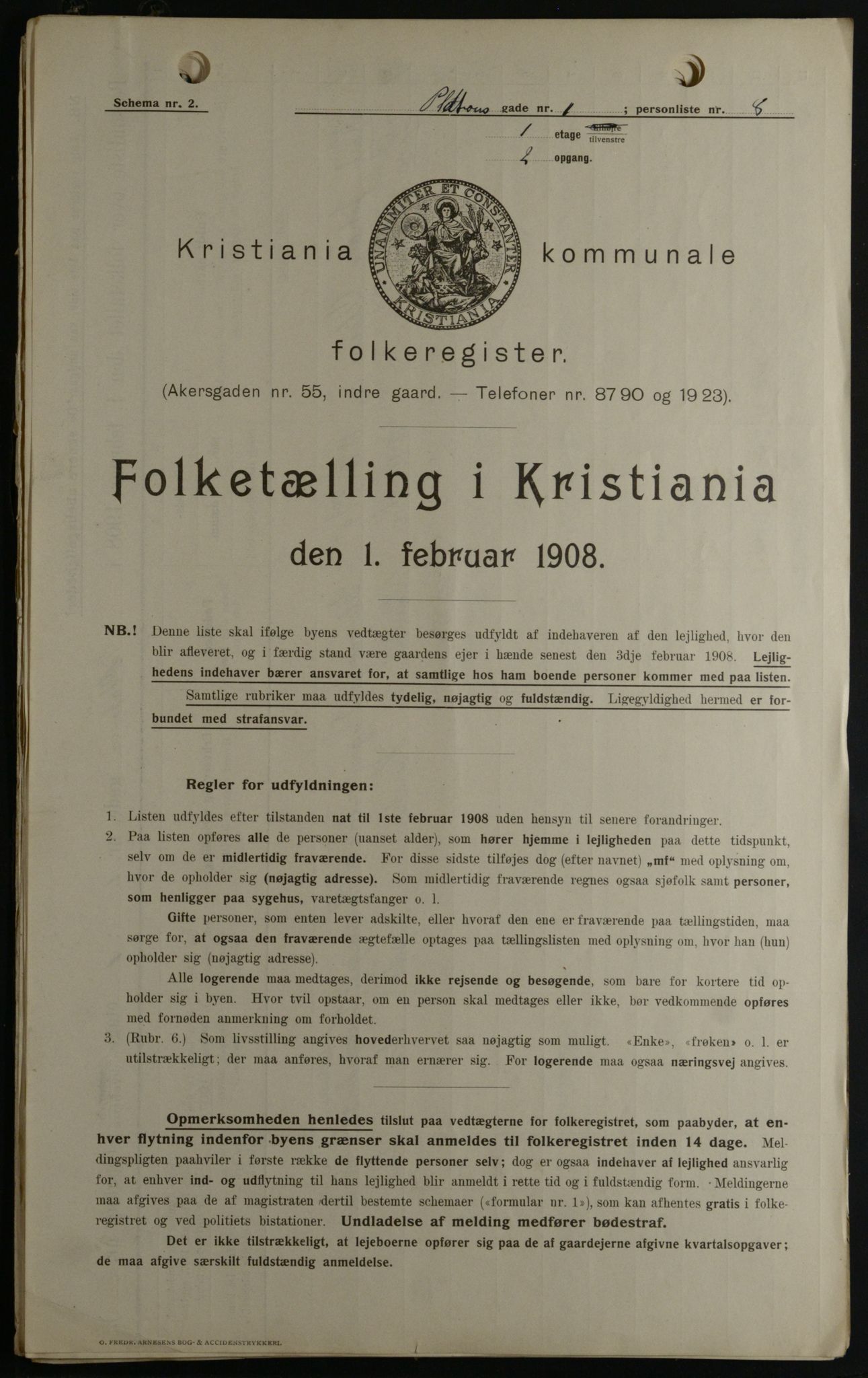 OBA, Municipal Census 1908 for Kristiania, 1908, p. 71962