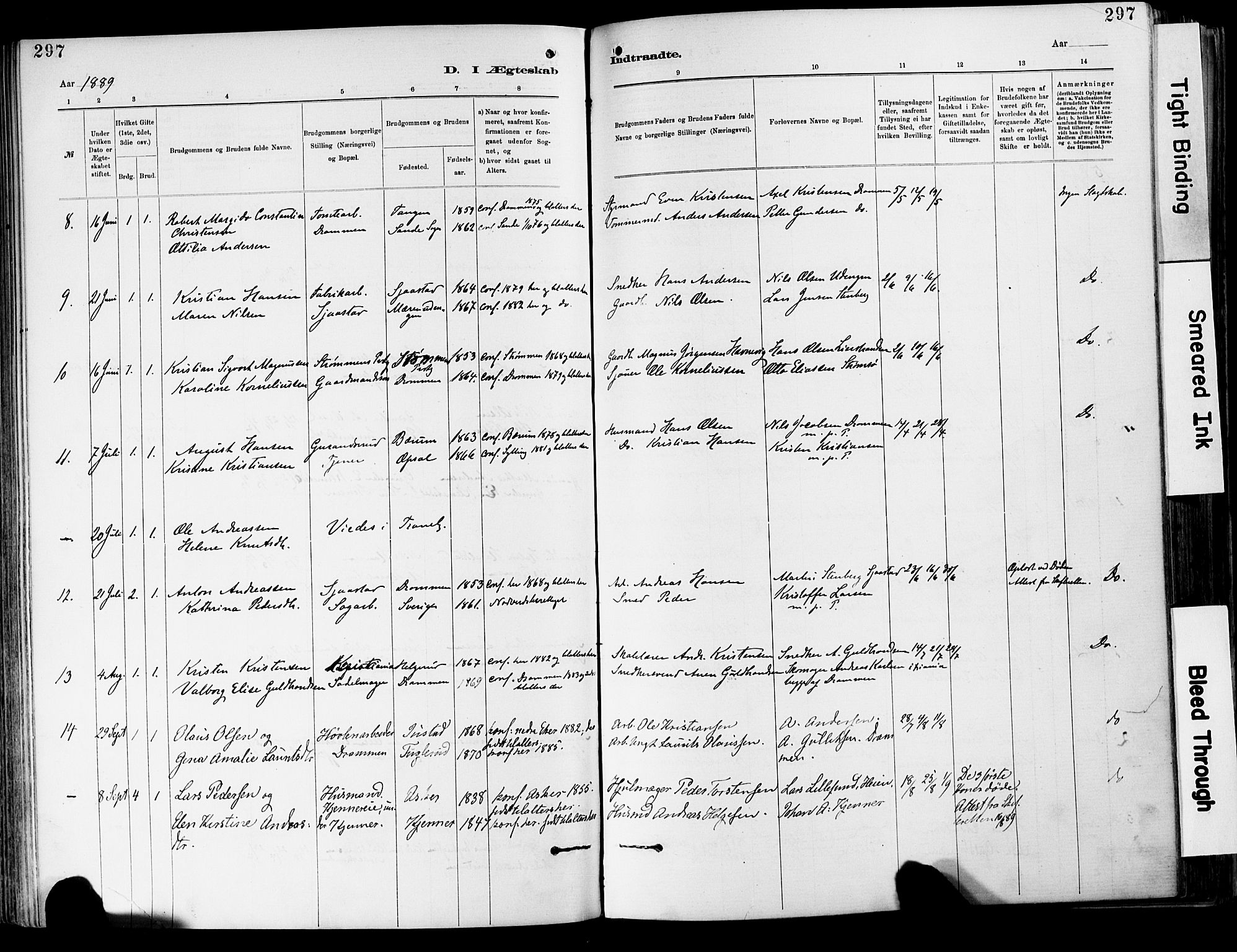 Lier kirkebøker, AV/SAKO-A-230/F/Fa/L0015: Parish register (official) no. I 15, 1883-1894, p. 297