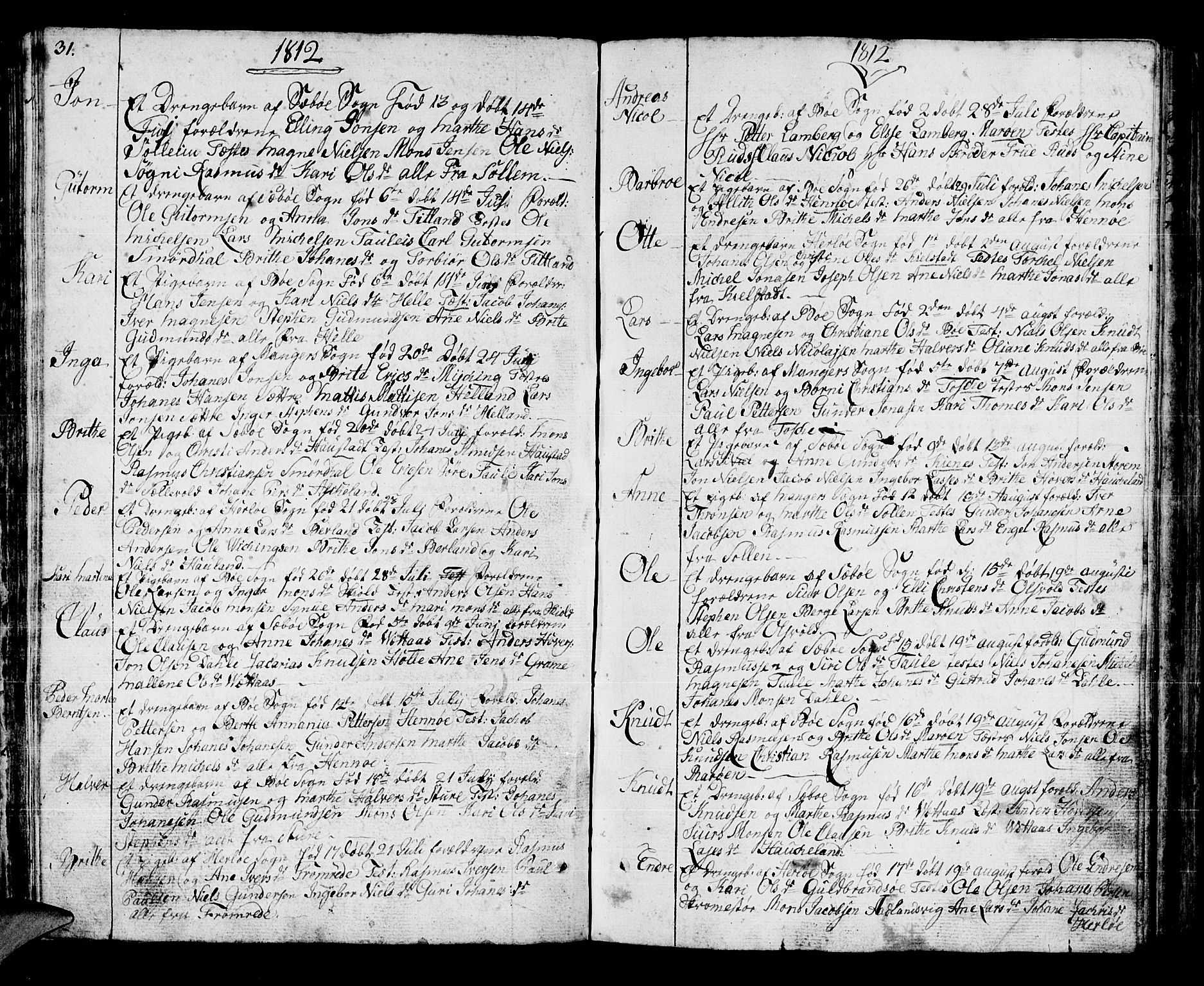 Manger sokneprestembete, AV/SAB-A-76801/H/Haa: Parish register (official) no. A 2, 1792-1815, p. 127