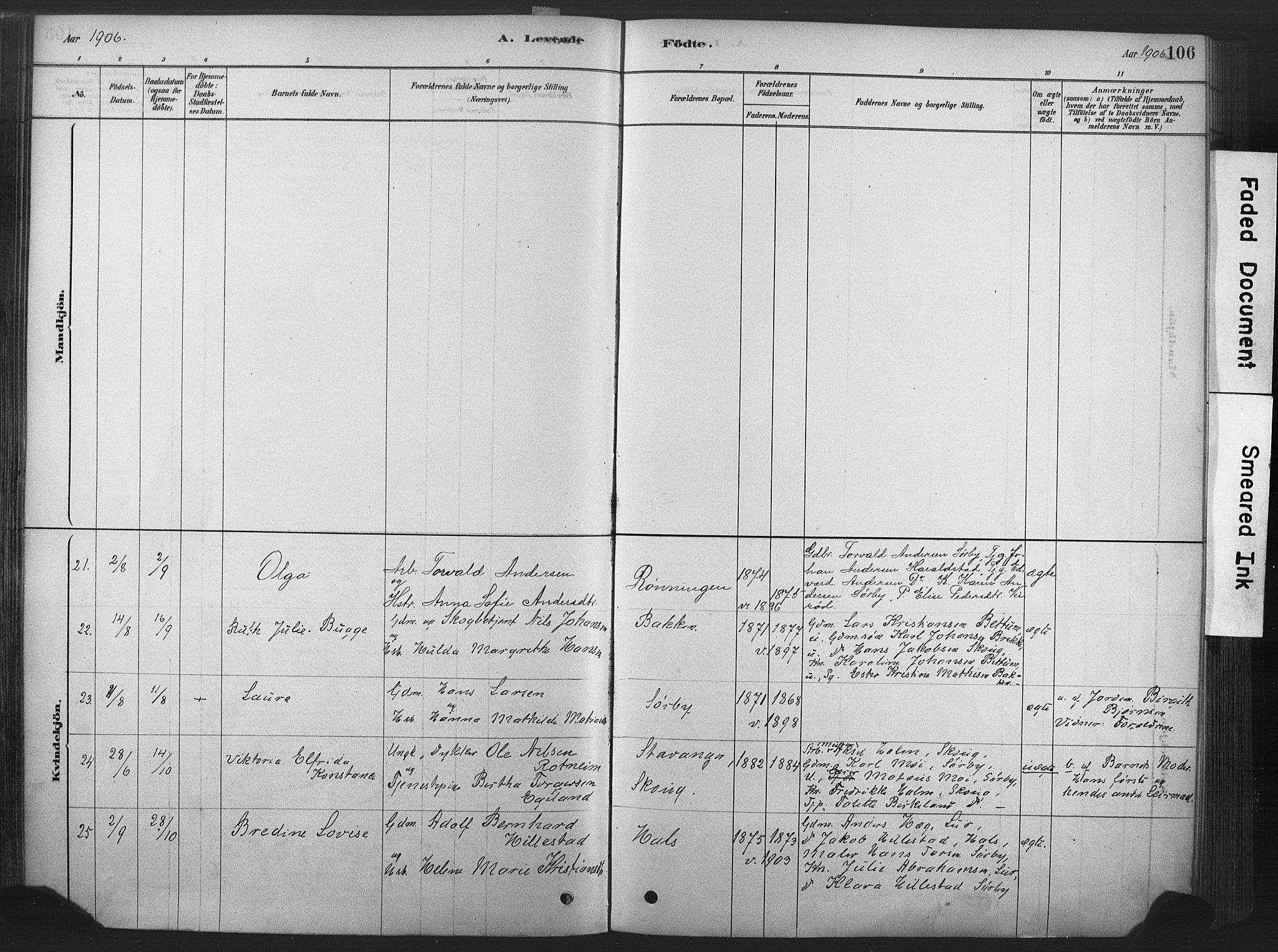 Våle kirkebøker, SAKO/A-334/F/Fa/L0011: Parish register (official) no. I 11, 1878-1906, p. 106