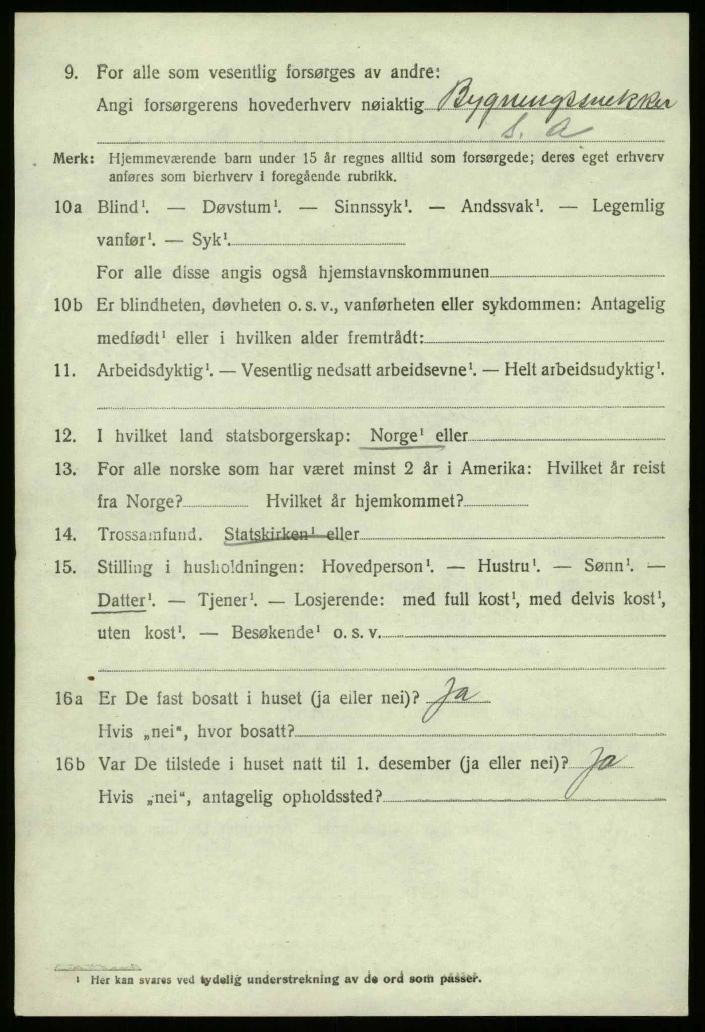 SAB, 1920 census for Jølster, 1920, p. 4003