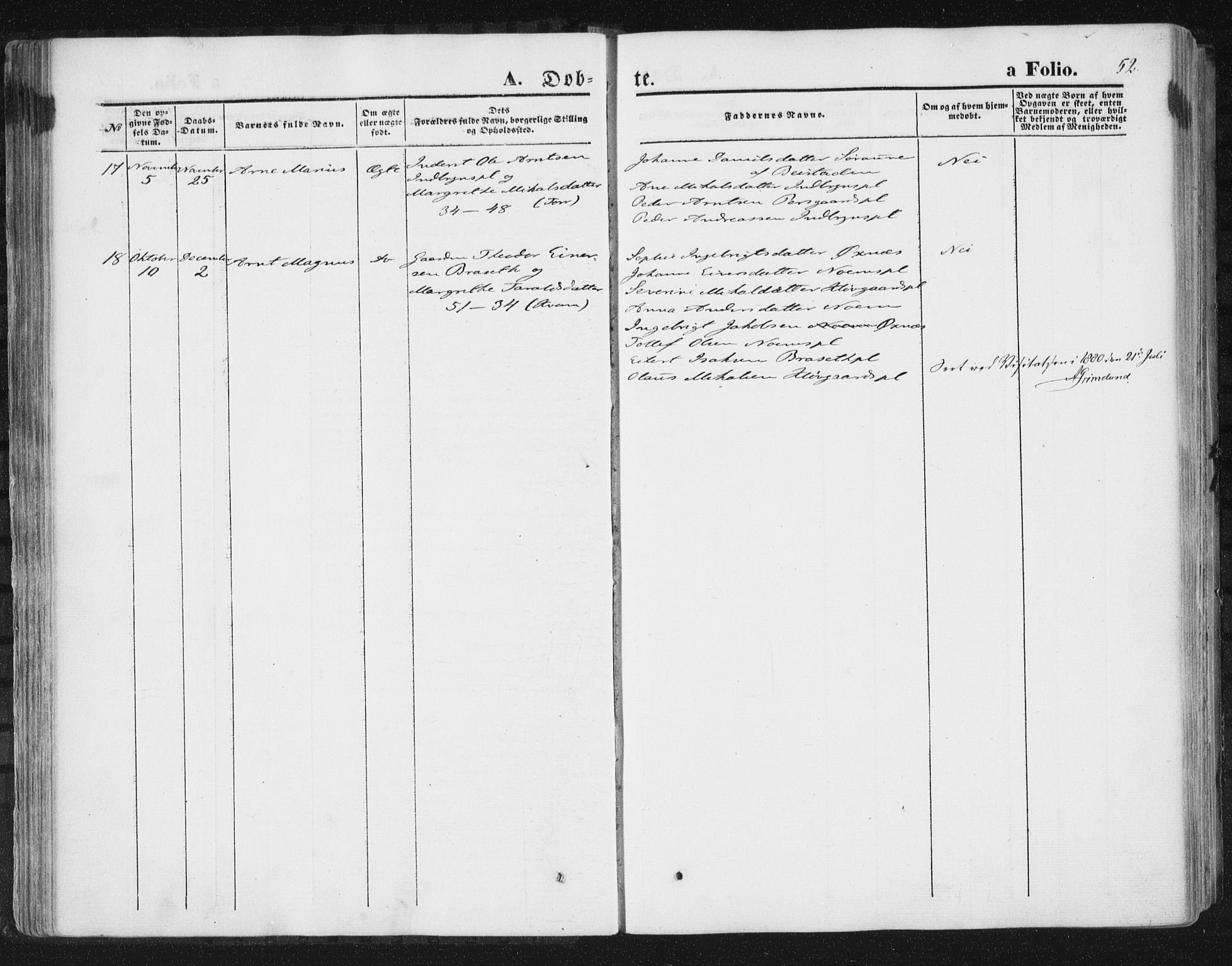 Ministerialprotokoller, klokkerbøker og fødselsregistre - Nord-Trøndelag, SAT/A-1458/746/L0447: Parish register (official) no. 746A06, 1860-1877, p. 52