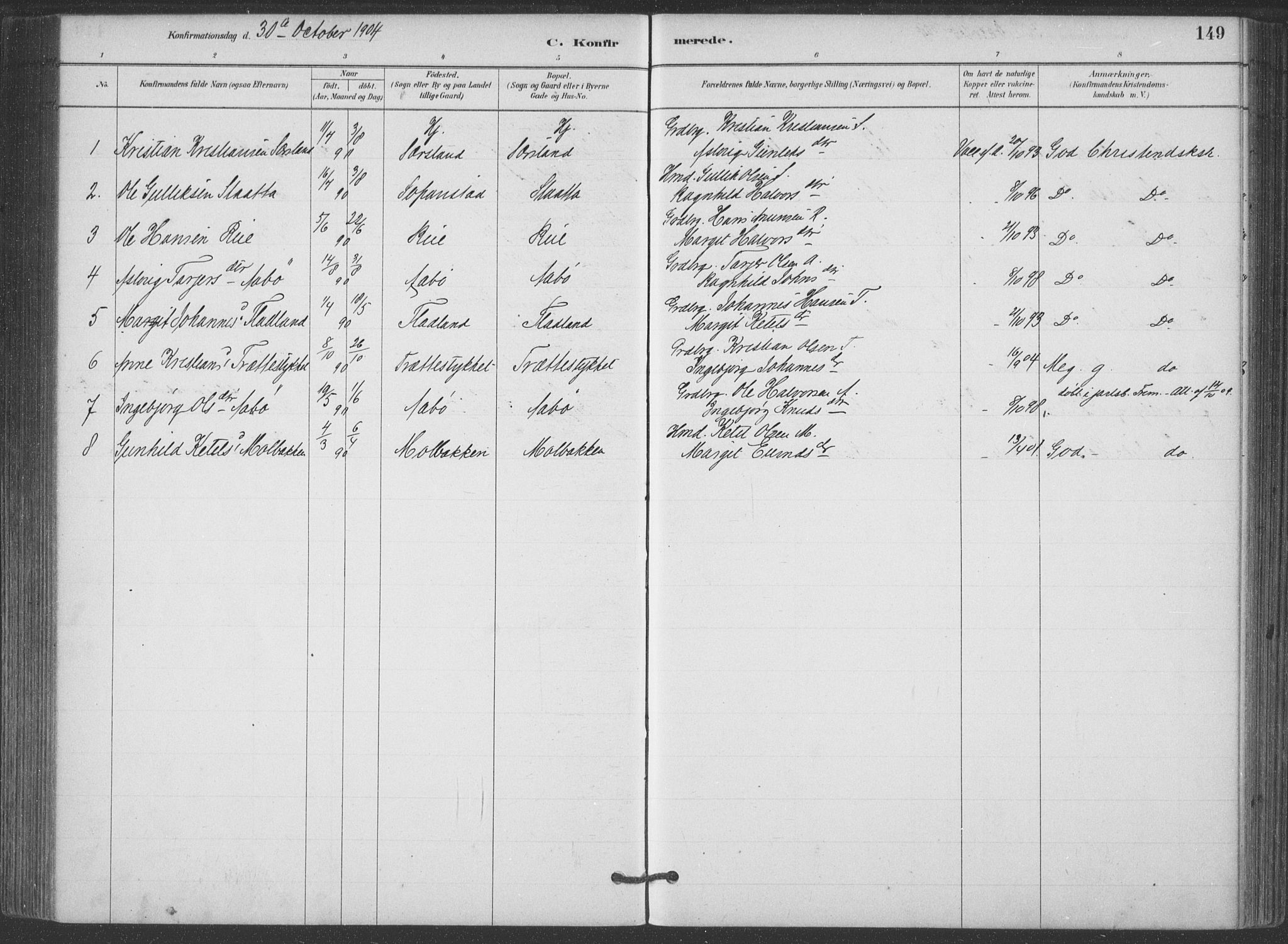 Hjartdal kirkebøker, SAKO/A-270/F/Fa/L0010: Parish register (official) no. I 10, 1880-1929, p. 149