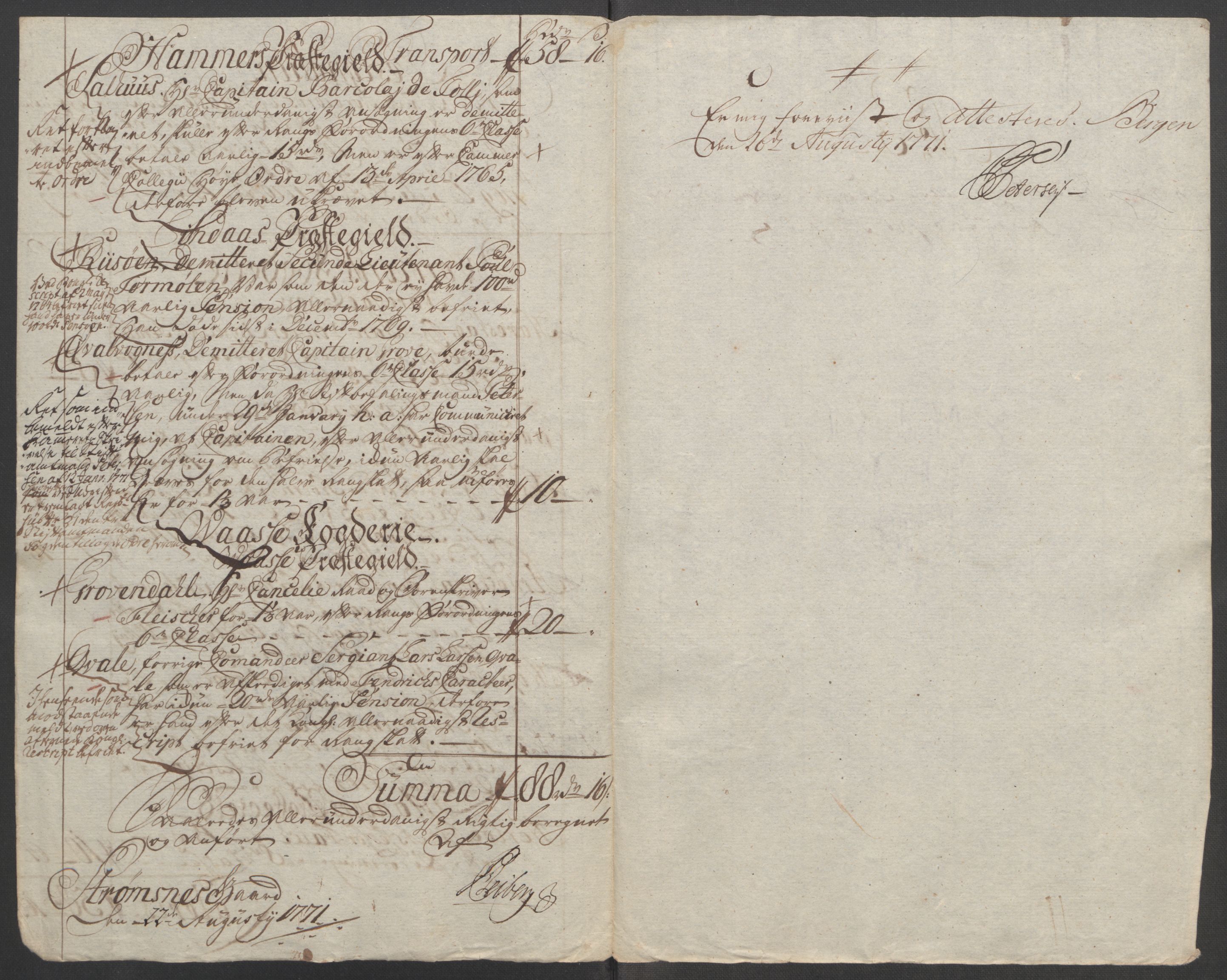 Rentekammeret inntil 1814, Reviderte regnskaper, Fogderegnskap, RA/EA-4092/R51/L3303: Ekstraskatten Nordhordland og Voss, 1762-1772, p. 403