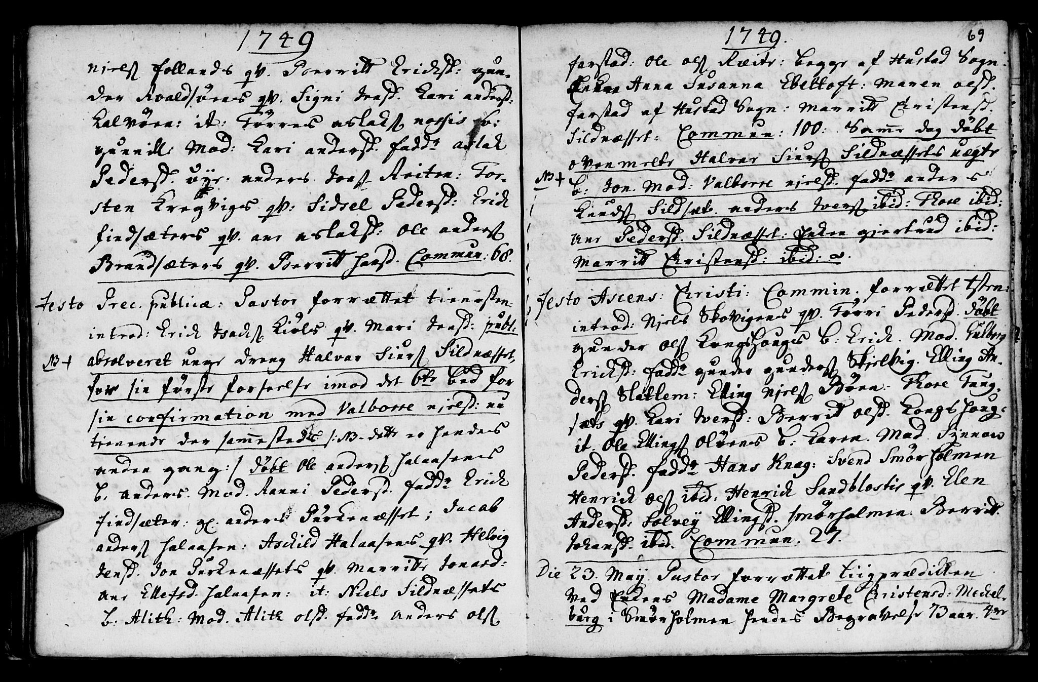 Ministerialprotokoller, klokkerbøker og fødselsregistre - Møre og Romsdal, SAT/A-1454/570/L0827: Parish register (official) no. 570A01, 1737-1749, p. 69