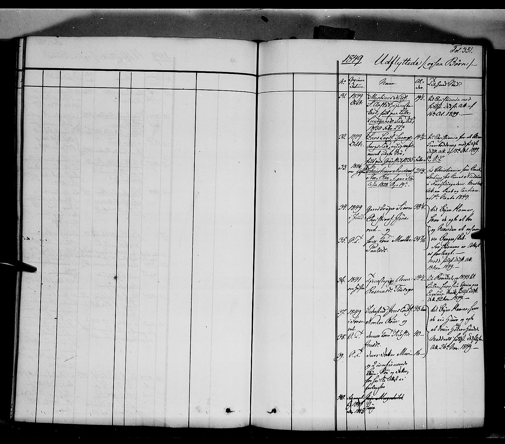 Stange prestekontor, SAH/PREST-002/K/L0011: Parish register (official) no. 11, 1846-1852, p. 351
