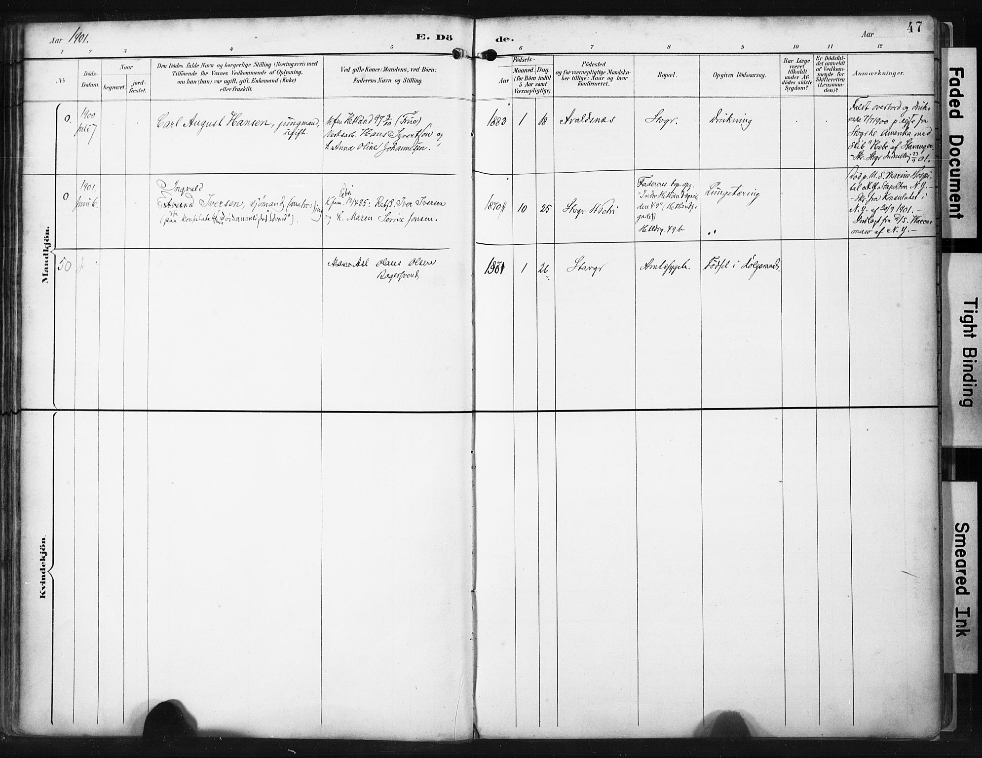 St. Petri sokneprestkontor, SAST/A-101813/001/30/30BA/L0022: Parish register (official) no. A 22, 1895-1919, p. 47