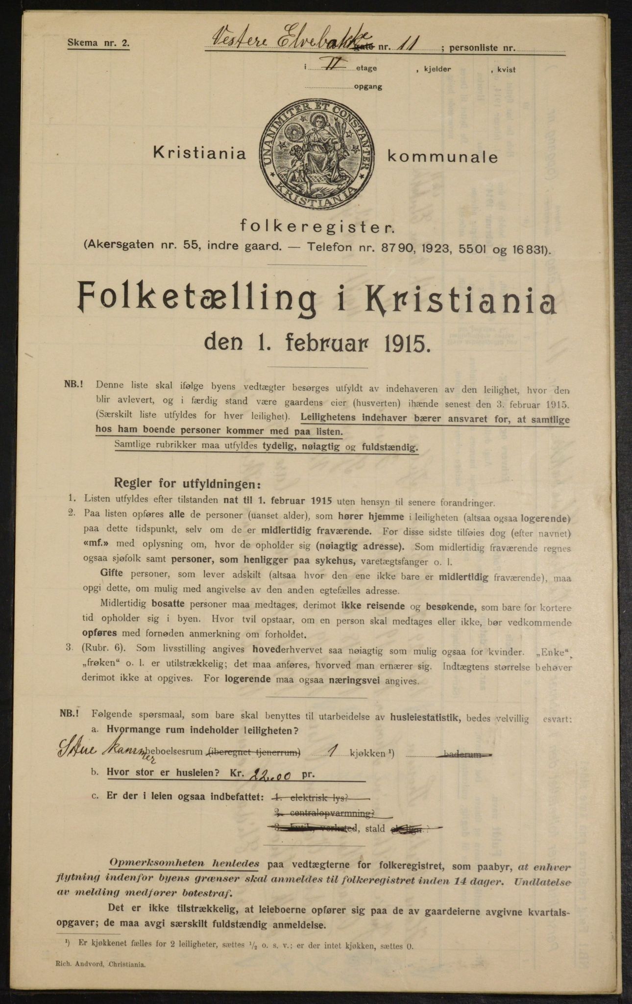 OBA, Municipal Census 1915 for Kristiania, 1915, p. 123091