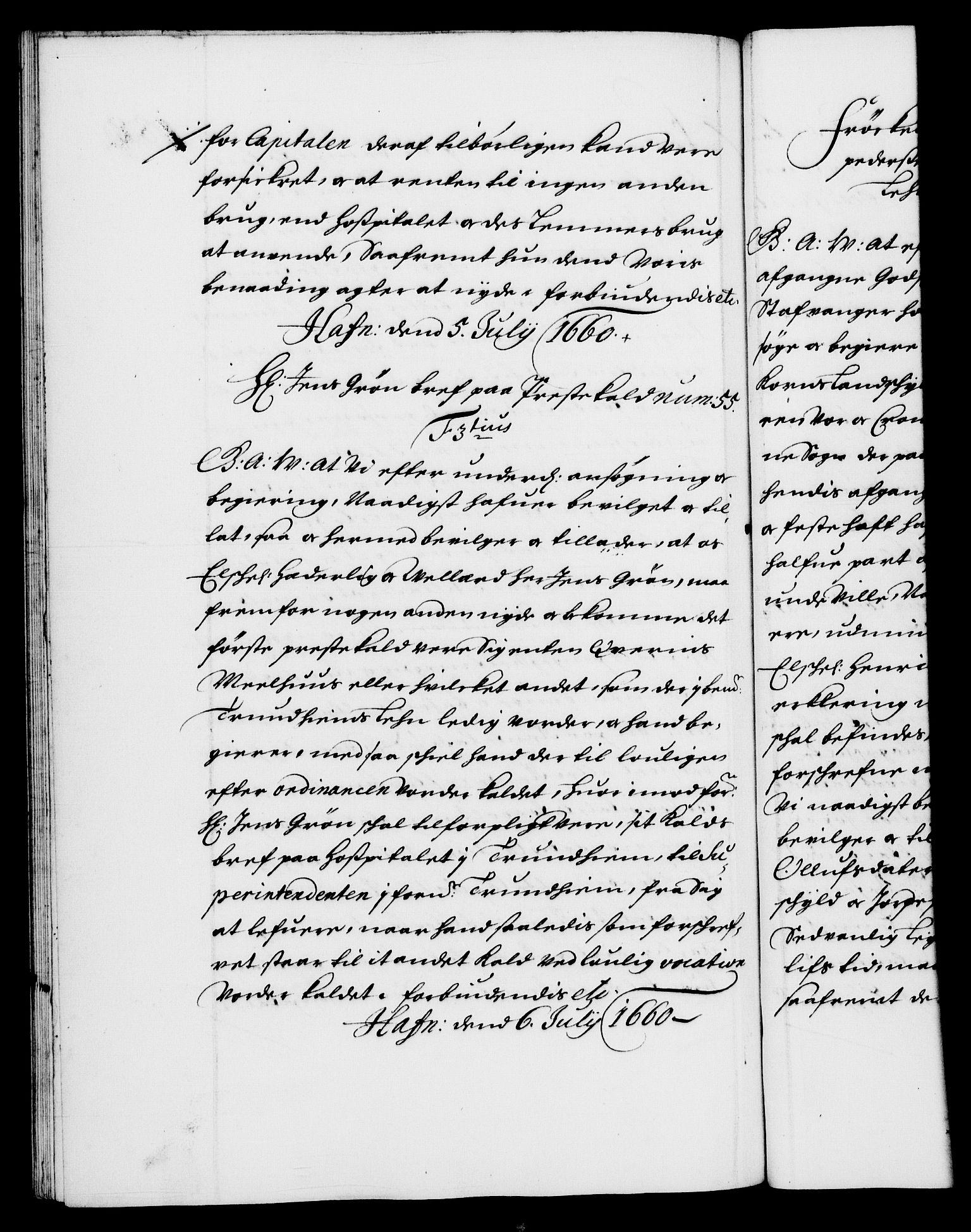 Danske Kanselli 1572-1799, RA/EA-3023/F/Fc/Fca/Fcaa/L0009: Norske registre (mikrofilm), 1657-1660, p. 188b