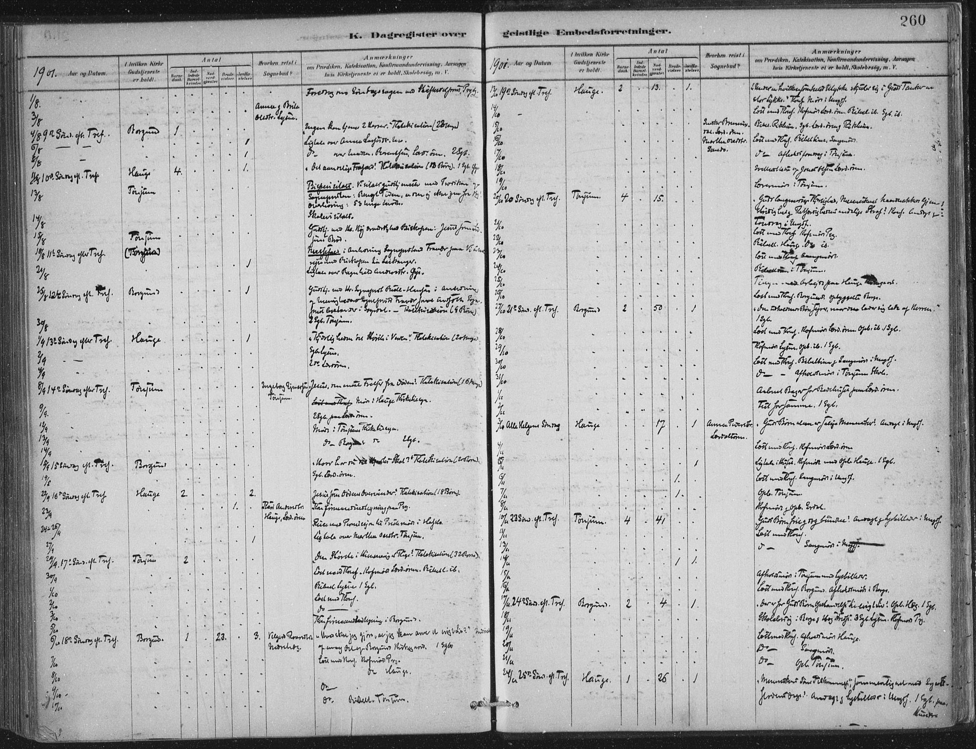 Lærdal sokneprestembete, SAB/A-81201: Parish register (official) no. D  1, 1878-1908, p. 260