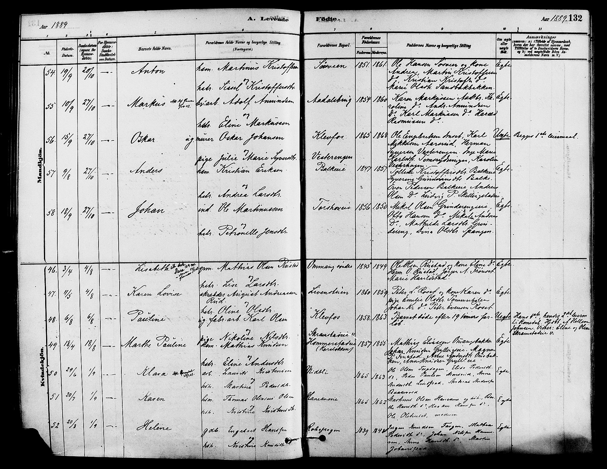 Løten prestekontor, AV/SAH-PREST-022/K/Ka/L0009: Parish register (official) no. 9, 1878-1891, p. 132