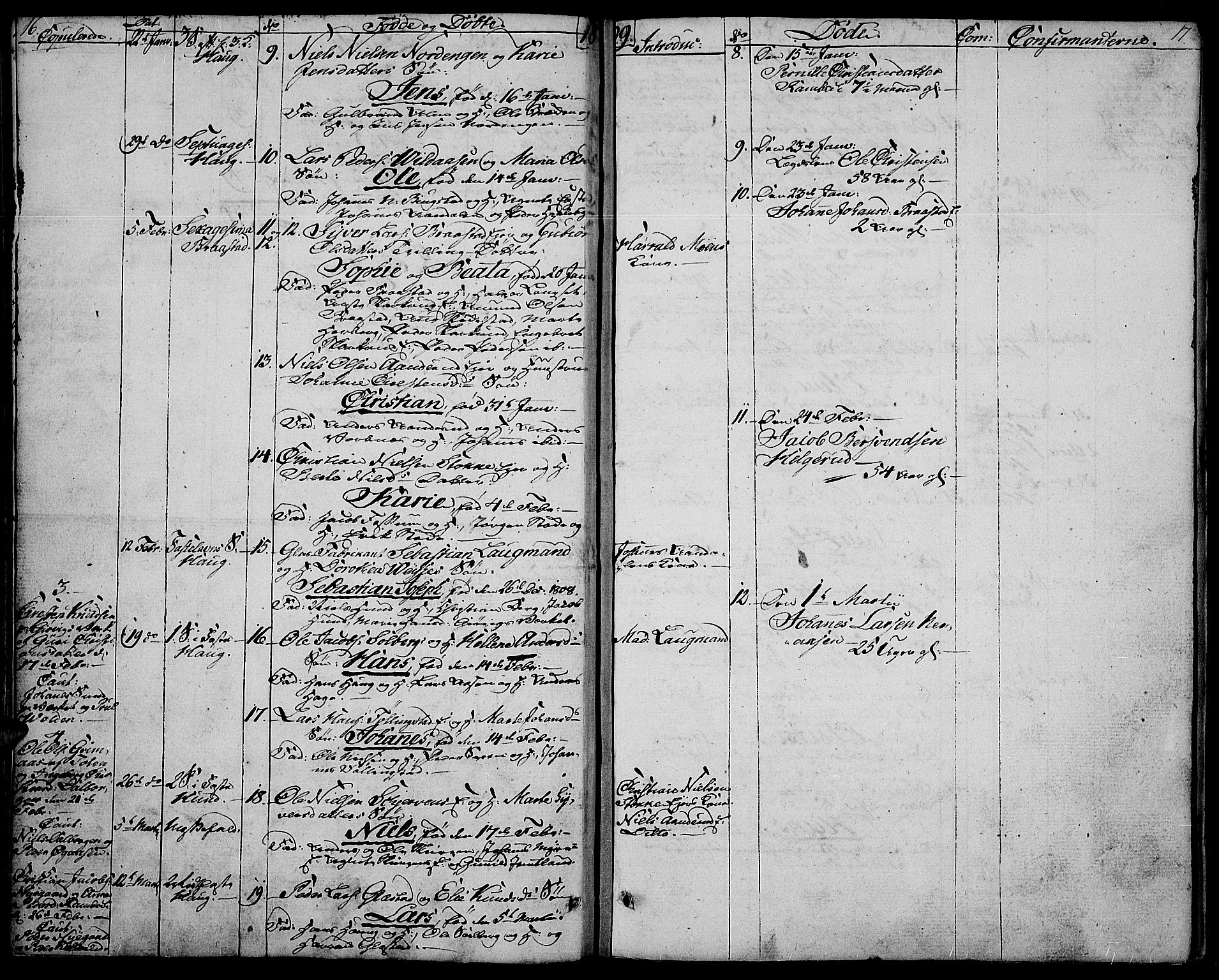 Vardal prestekontor, SAH/PREST-100/H/Ha/Haa/L0003: Parish register (official) no. 3, 1808-1814, p. 16-17