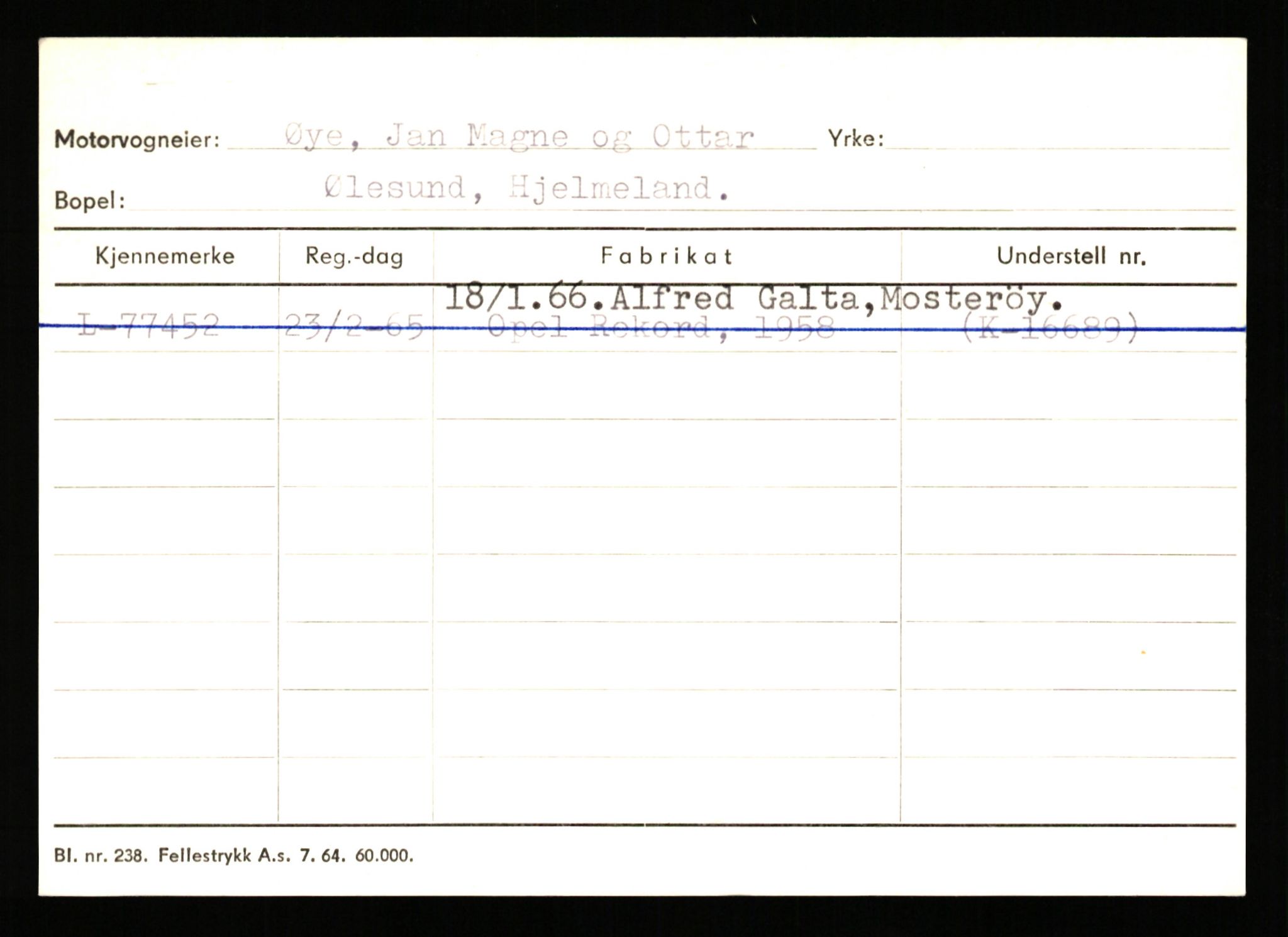 Stavanger trafikkstasjon, AV/SAST-A-101942/0/H/L0044: Øksna - Åmo, 1930-1971, p. 1932