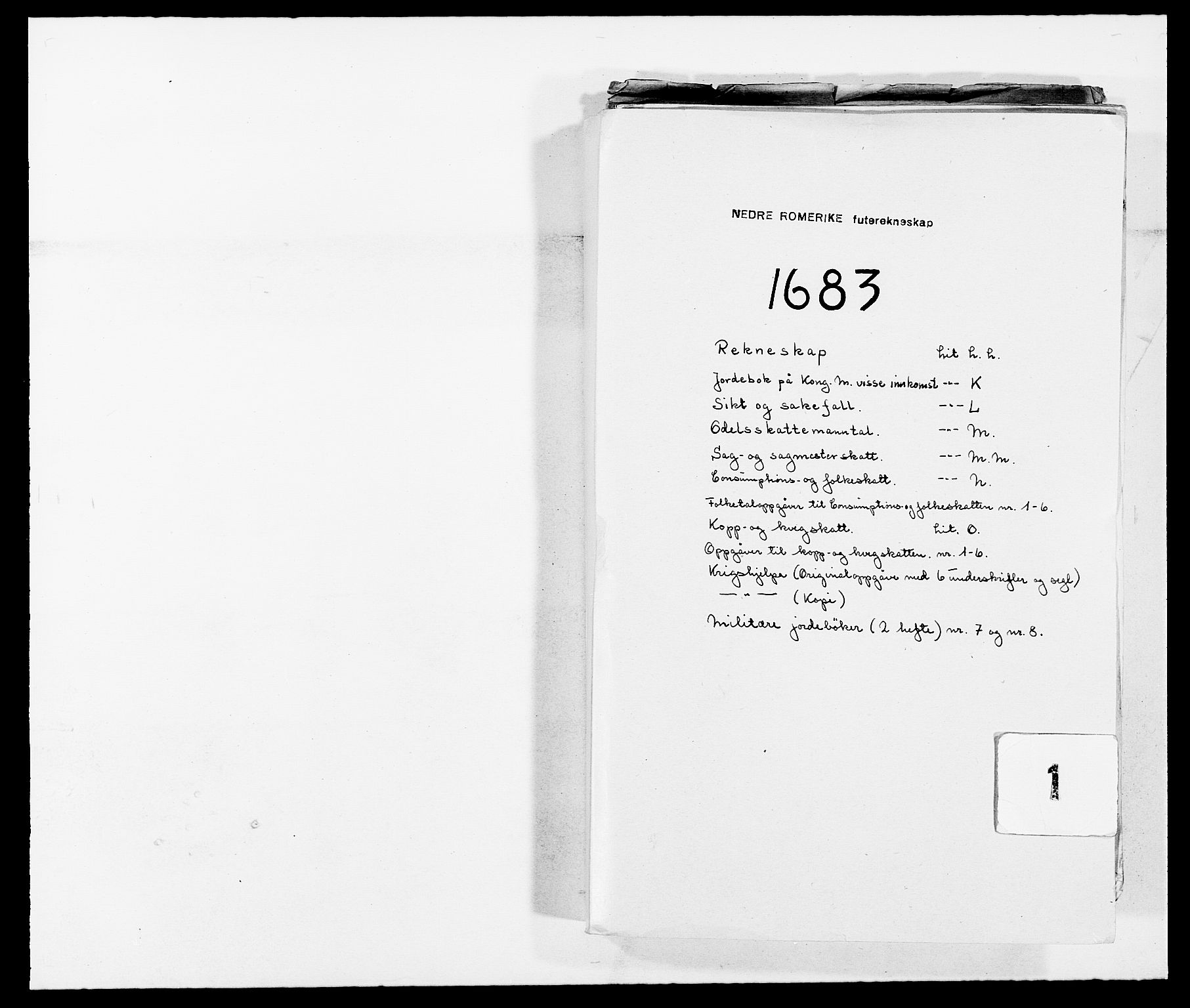Rentekammeret inntil 1814, Reviderte regnskaper, Fogderegnskap, RA/EA-4092/R11/L0571: Fogderegnskap Nedre Romerike, 1683-1685, p. 1