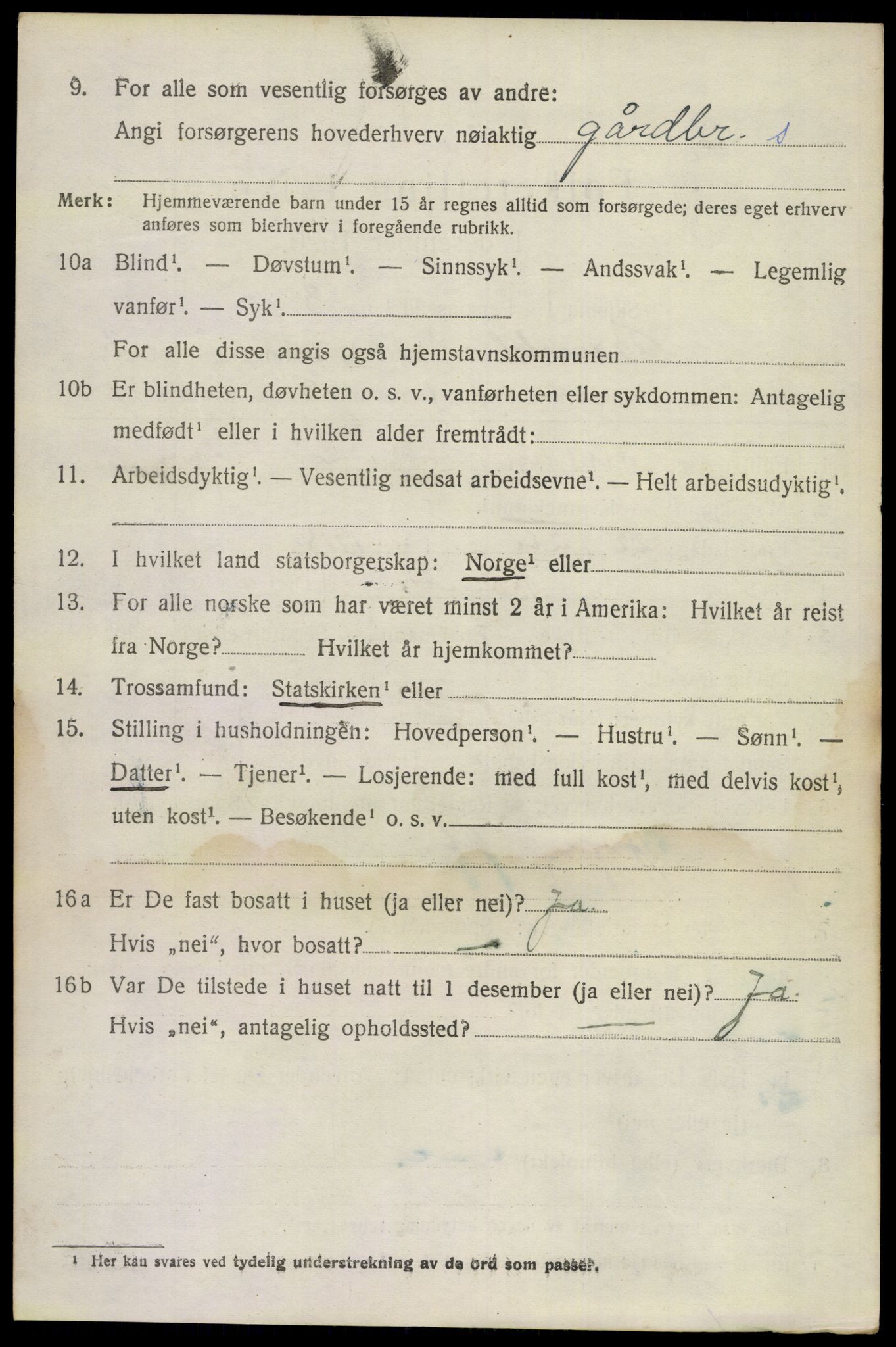 SAKO, 1920 census for Bamble, 1920, p. 4328