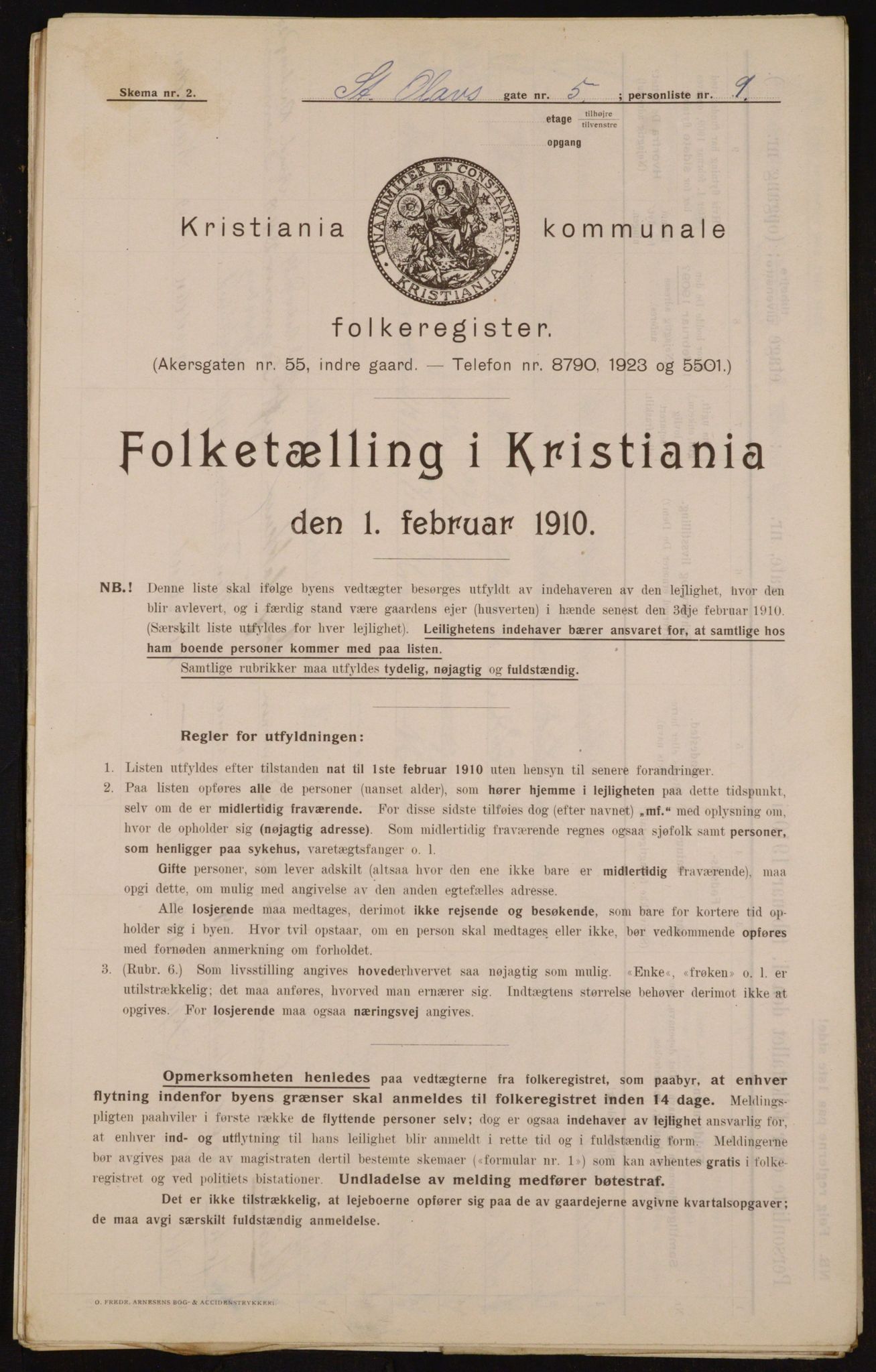 OBA, Municipal Census 1910 for Kristiania, 1910, p. 84126