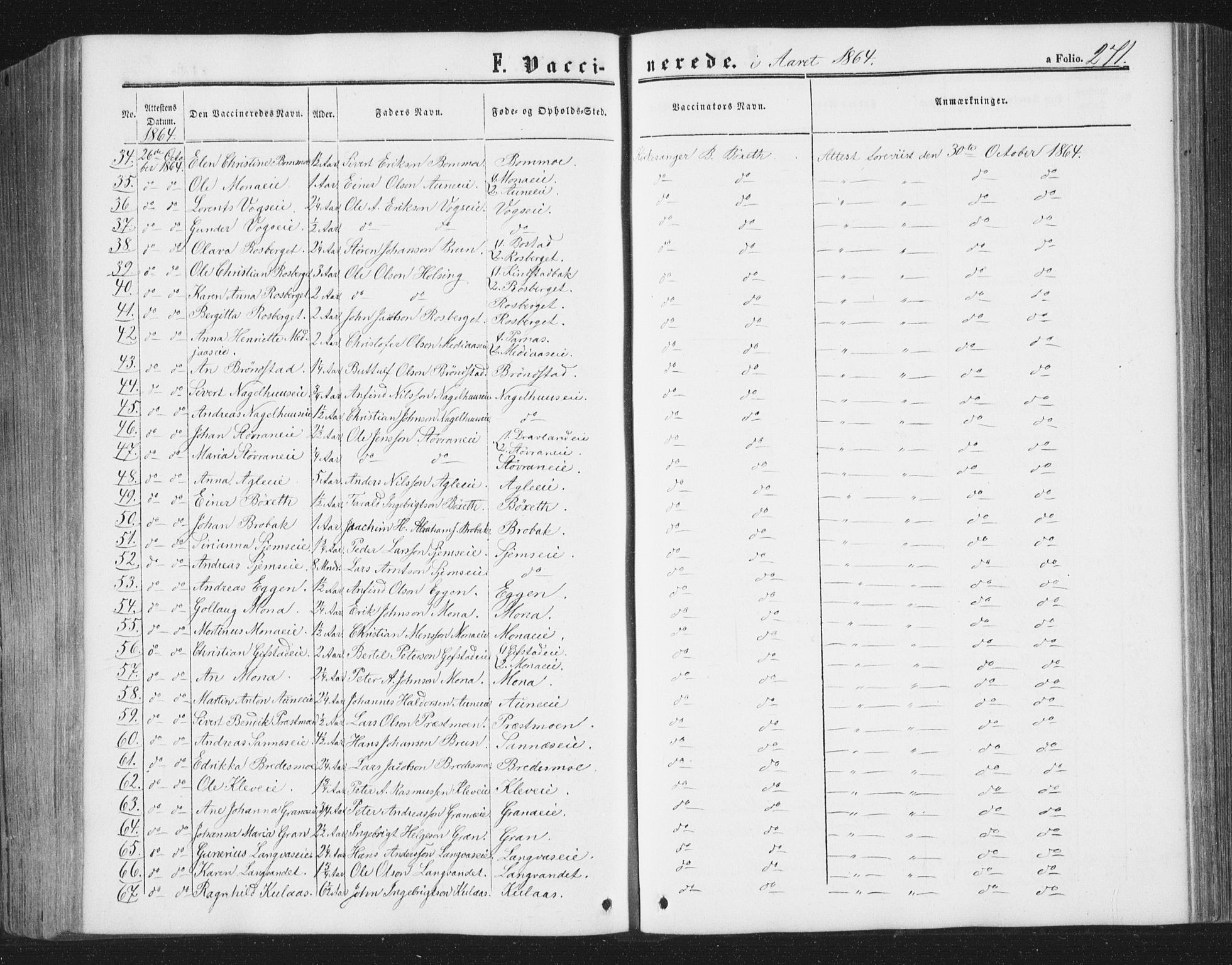 Ministerialprotokoller, klokkerbøker og fødselsregistre - Nord-Trøndelag, SAT/A-1458/749/L0472: Parish register (official) no. 749A06, 1857-1873, p. 271