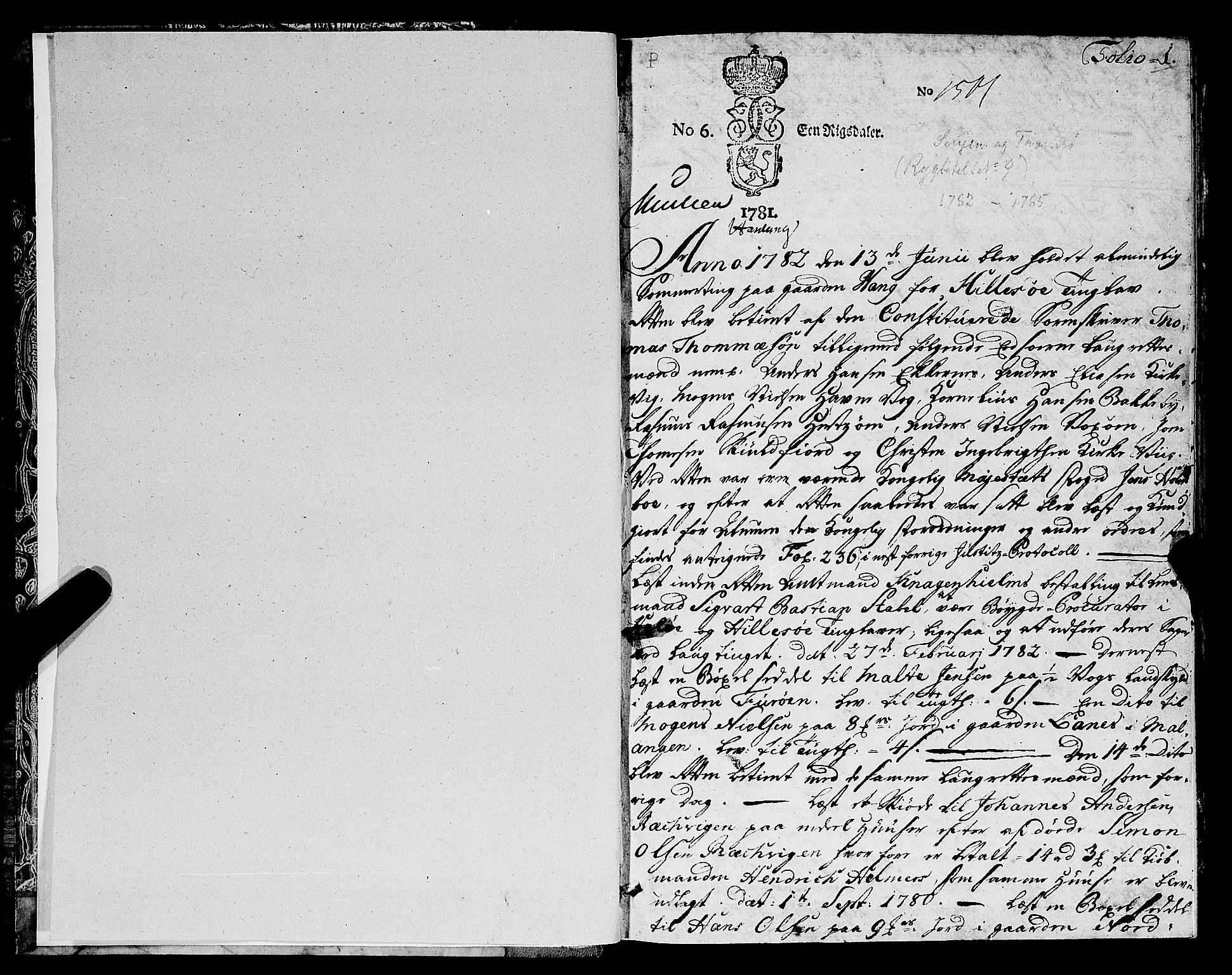Senja og Tromsø sorenskriveri , SATØ/SATØ-31/F/Fa/L0054: Justisprotokoller/tingbøker, 1782-1785, p. 0b-1a
