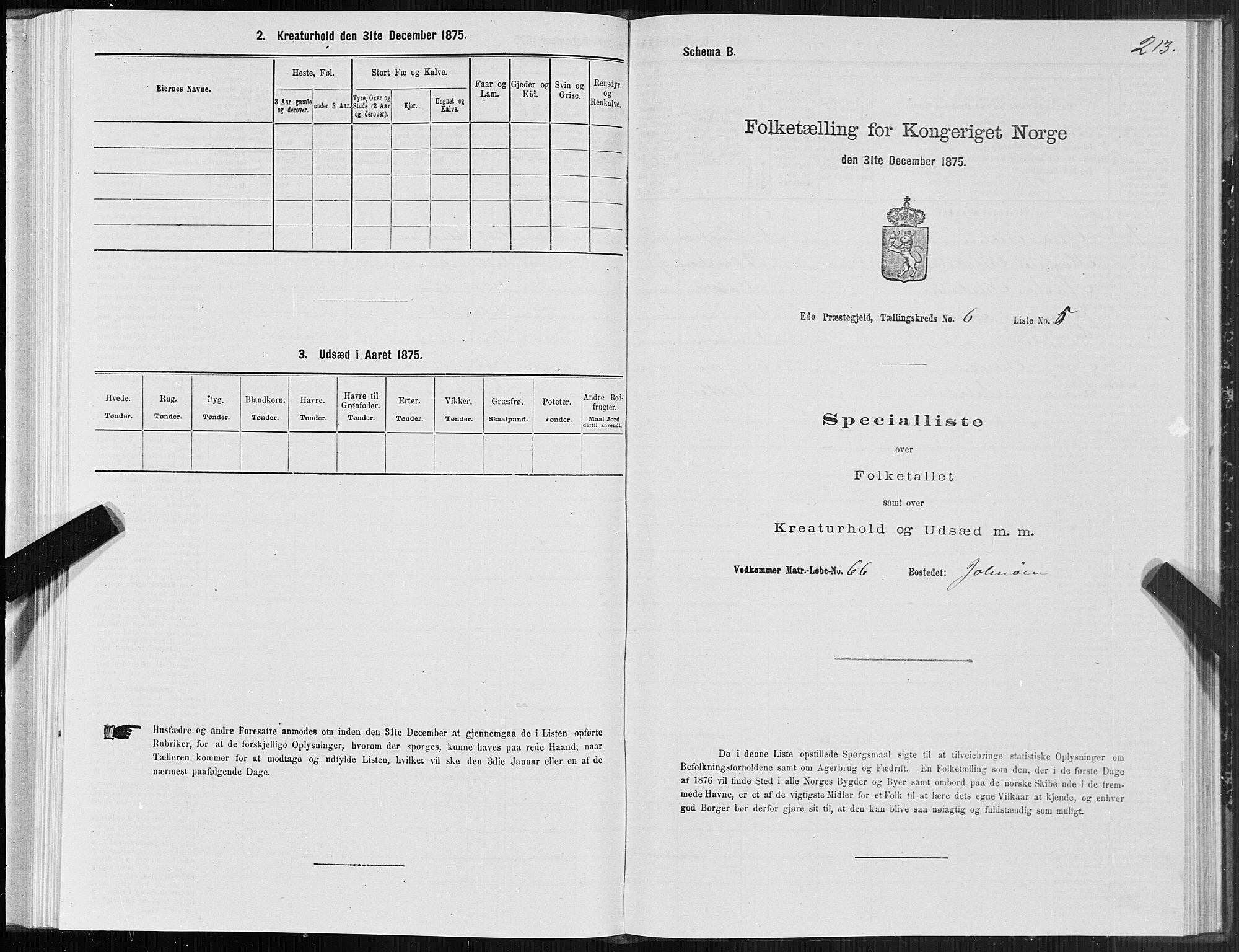 SAT, 1875 census for 1573P Edøy, 1875, p. 2213