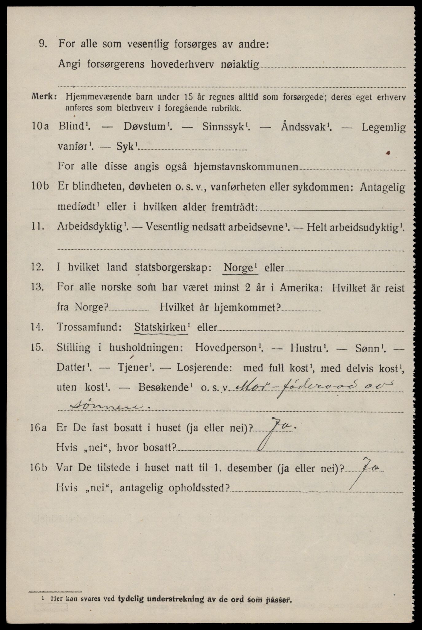 SAST, 1920 census for Torvastad, 1920, p. 1995