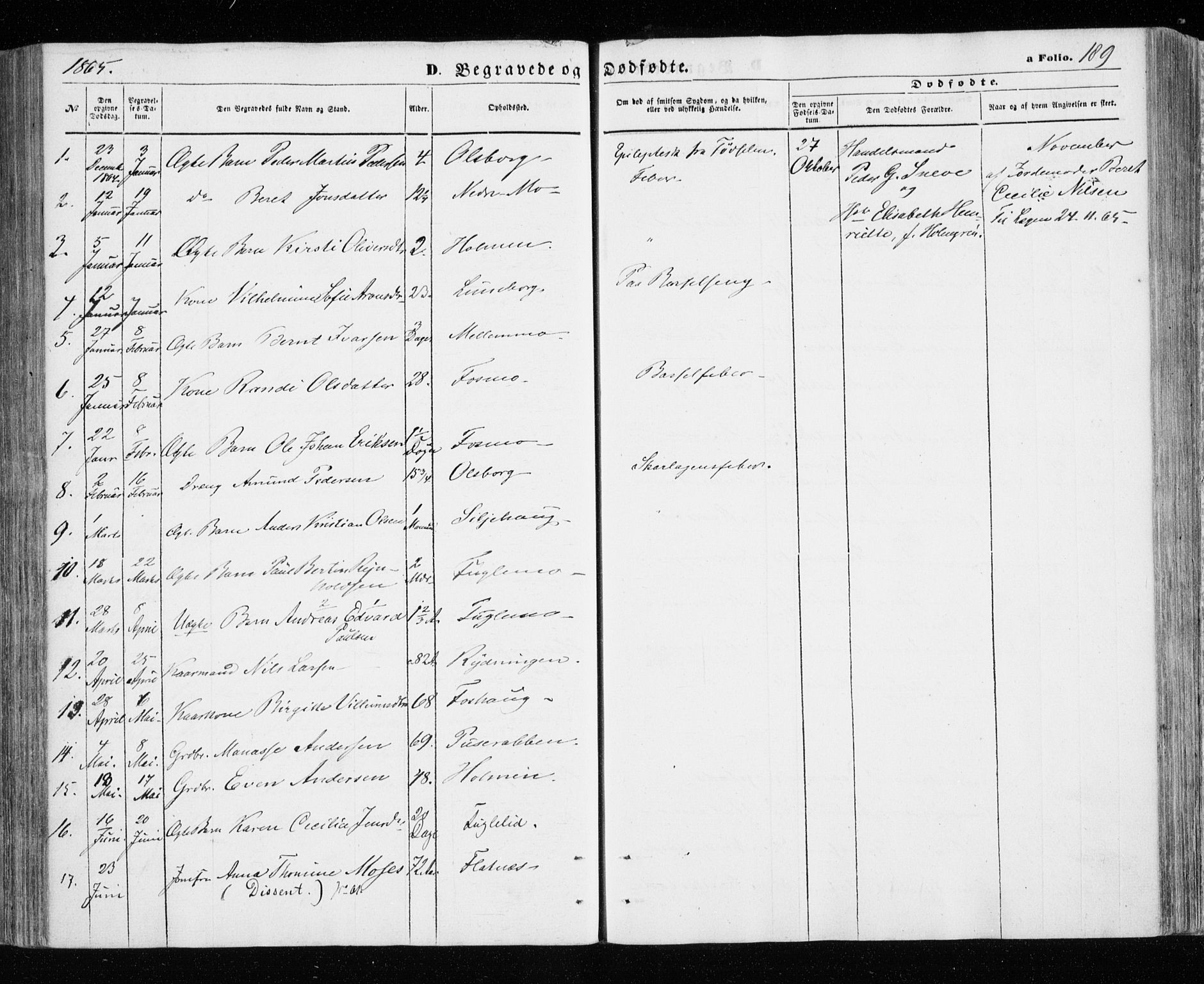 Målselv sokneprestembete, SATØ/S-1311/G/Ga/Gaa/L0004kirke: Parish register (official) no. 4, 1863-1872, p. 189