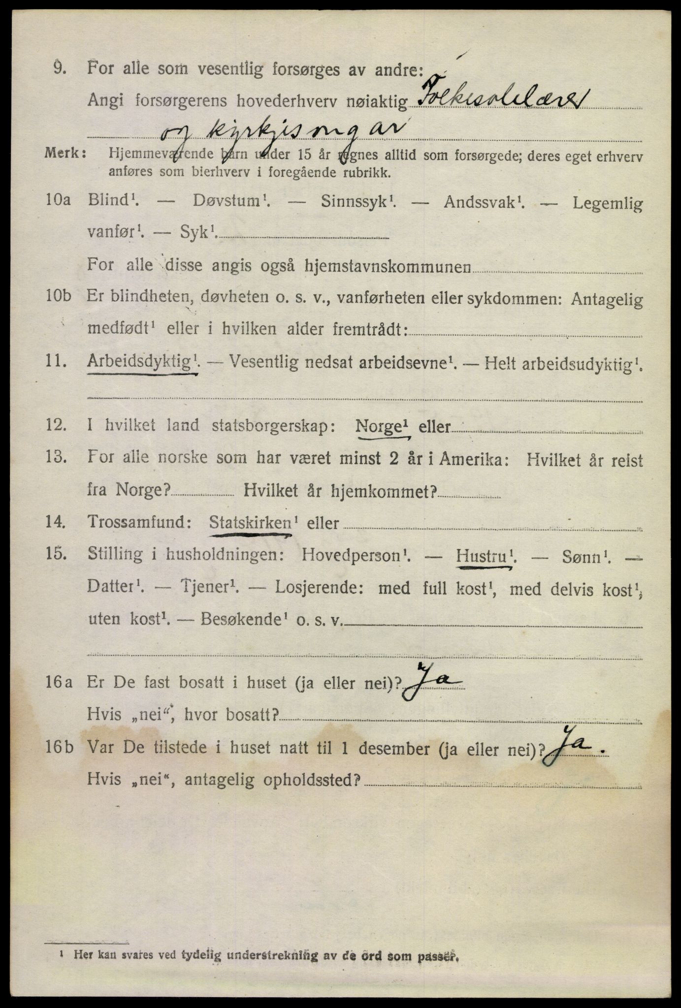 SAKO, 1920 census for Flesberg, 1920, p. 3054