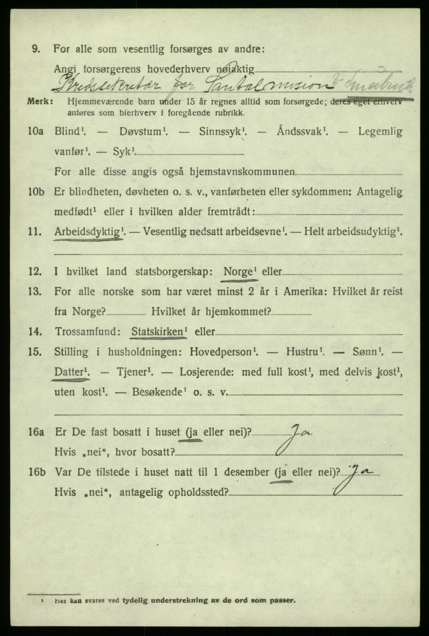 SAB, 1920 census for Bruvik, 1920, p. 4903