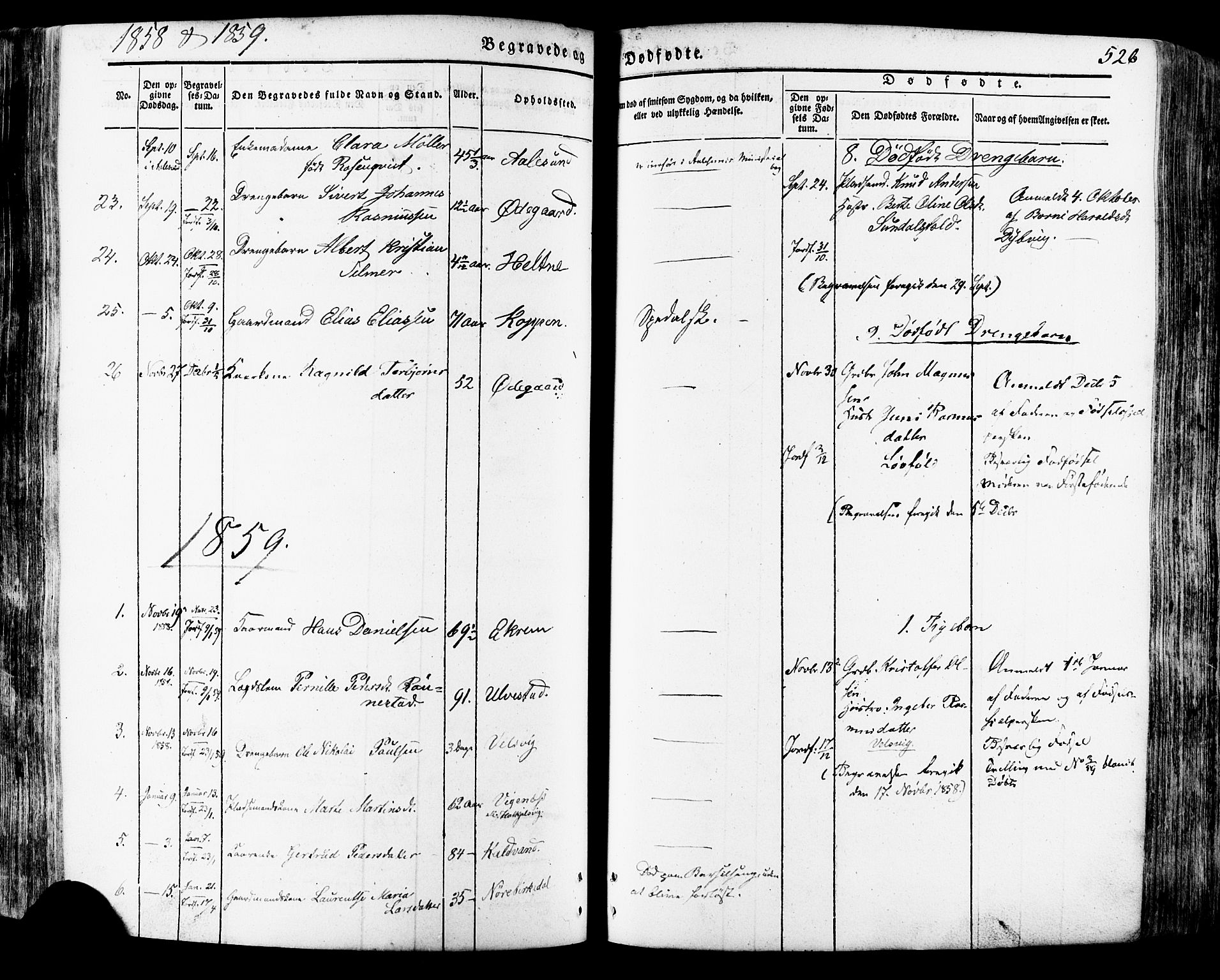 Ministerialprotokoller, klokkerbøker og fødselsregistre - Møre og Romsdal, SAT/A-1454/511/L0140: Parish register (official) no. 511A07, 1851-1878, p. 526