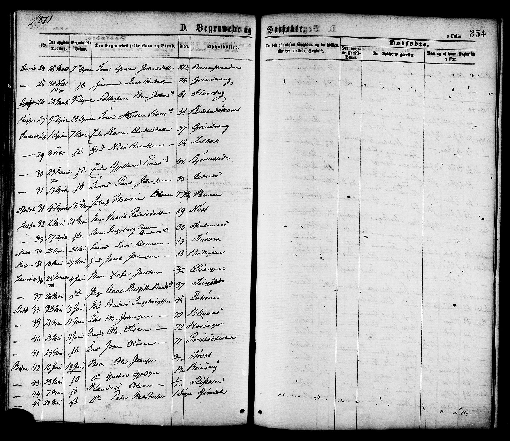 Ministerialprotokoller, klokkerbøker og fødselsregistre - Sør-Trøndelag, SAT/A-1456/646/L0613: Parish register (official) no. 646A11, 1870-1884, p. 354