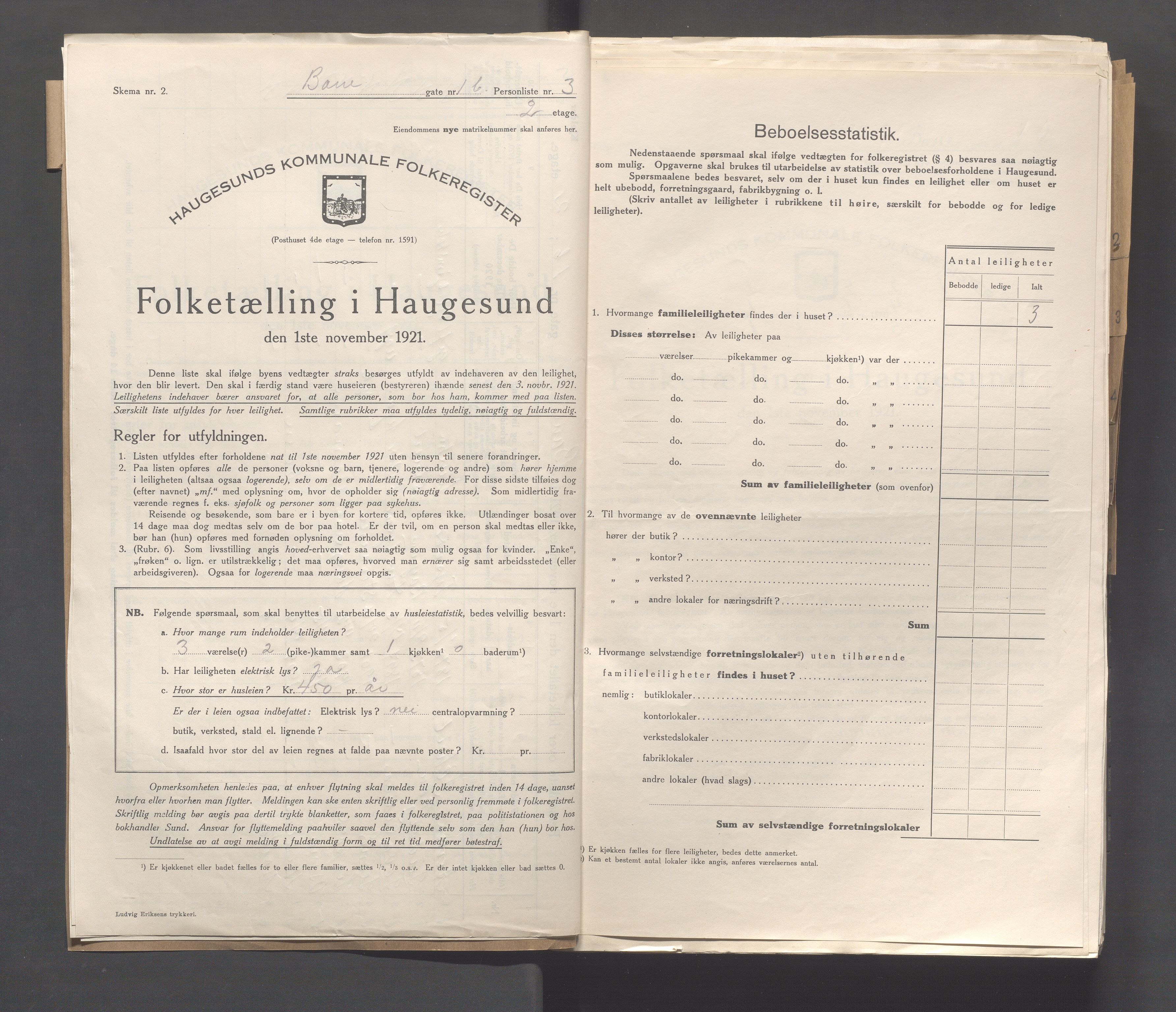 IKAR, Local census 1.11.1921 for Haugesund, 1921, p. 99