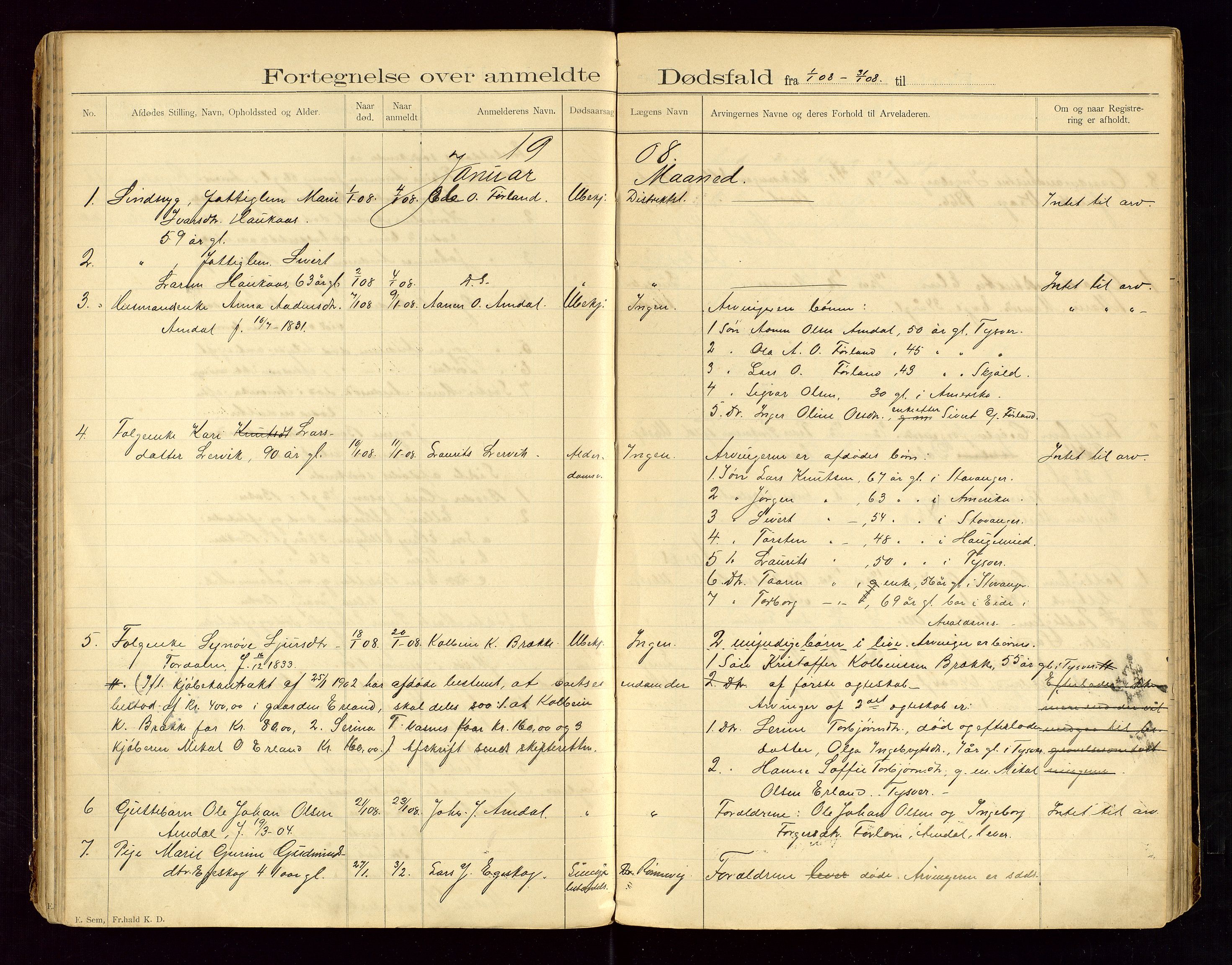 Tysvær lensmannskontor, AV/SAST-A-100192/Gga/L0002: "Dødsfalds-Protokol for Lensmanden i Tysvær Lensmandsdistrikt", 1897-1916