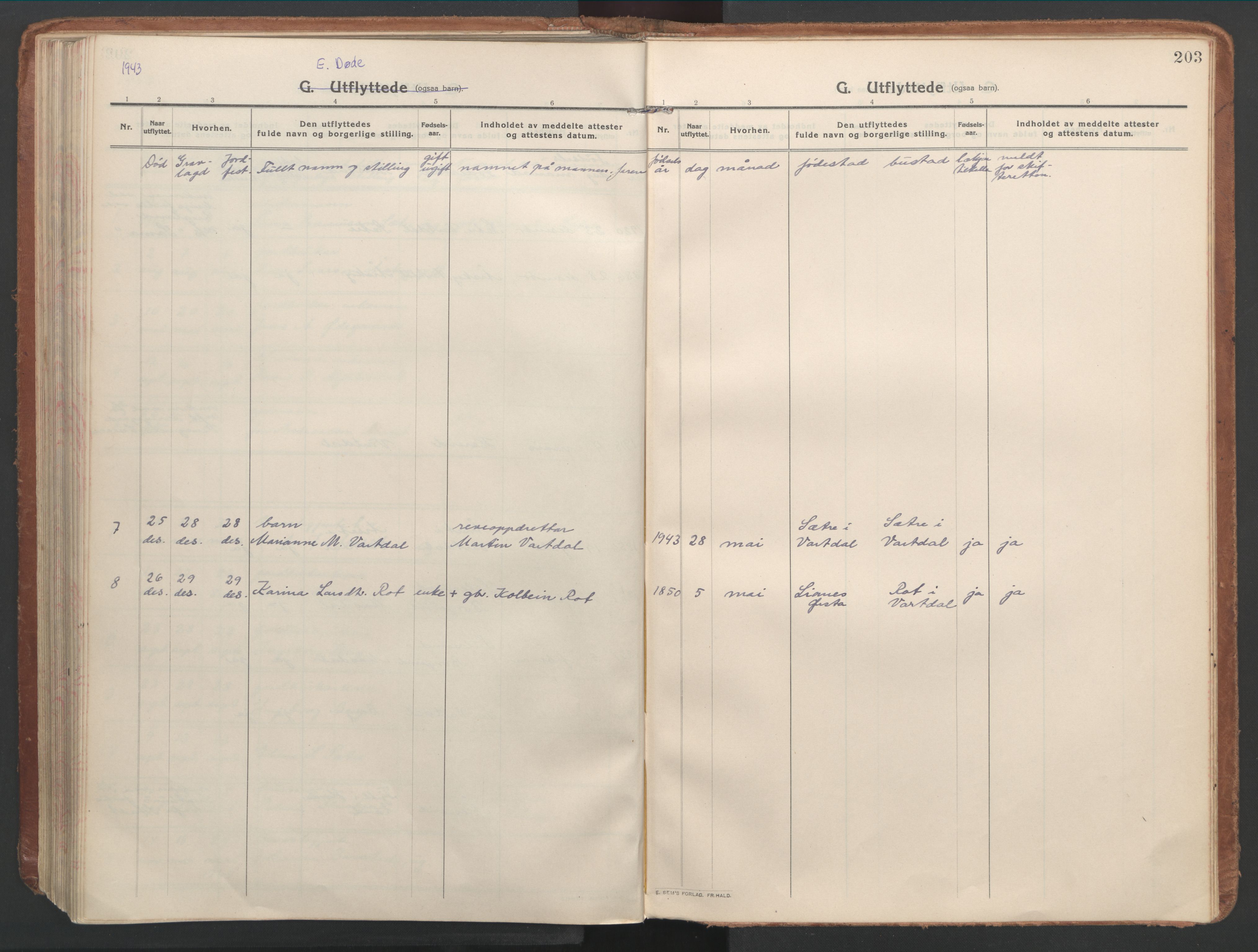 Ministerialprotokoller, klokkerbøker og fødselsregistre - Møre og Romsdal, AV/SAT-A-1454/514/L0200: Parish register (official) no. 514A02, 1913-1943, p. 203