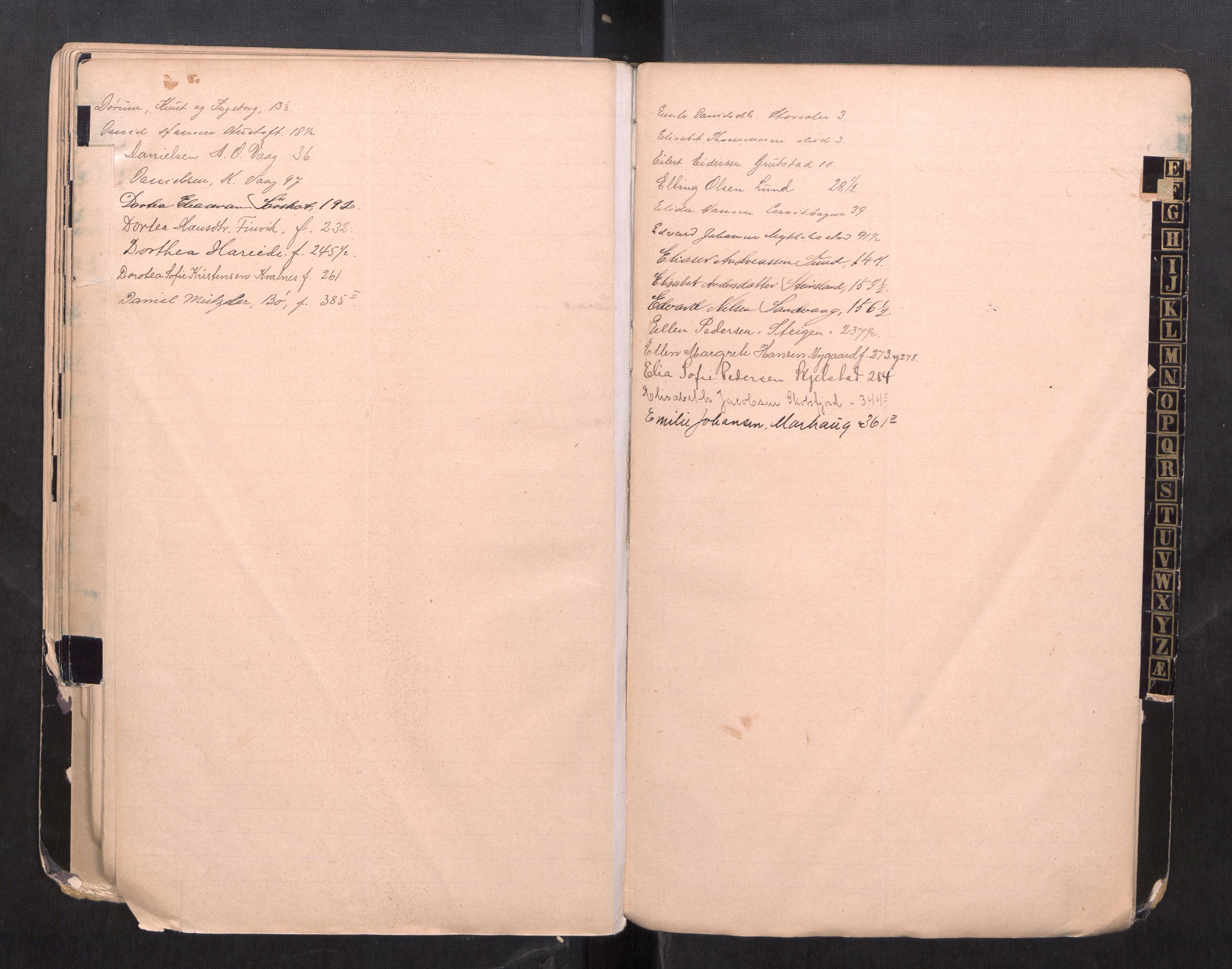 Steigen og Ofoten sorenskriveri, SAT/A-0030/1/3/3C/L0001: Register til skifteslutningsprotokoll, 1896-1916