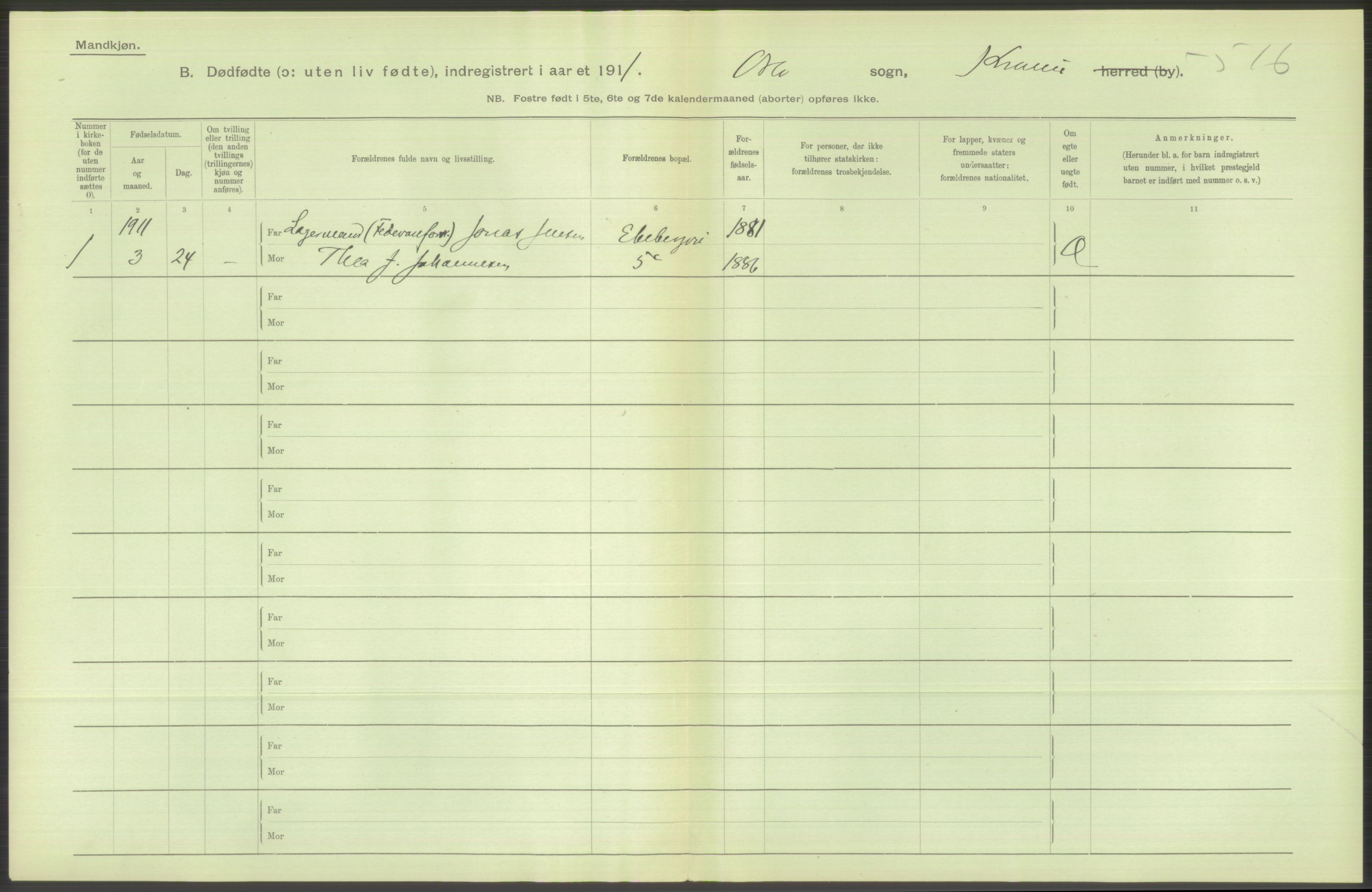 Statistisk sentralbyrå, Sosiodemografiske emner, Befolkning, RA/S-2228/D/Df/Dfb/Dfba/L0010: Kristiania: Døde kvinner samt dødfødte., 1911, p. 52