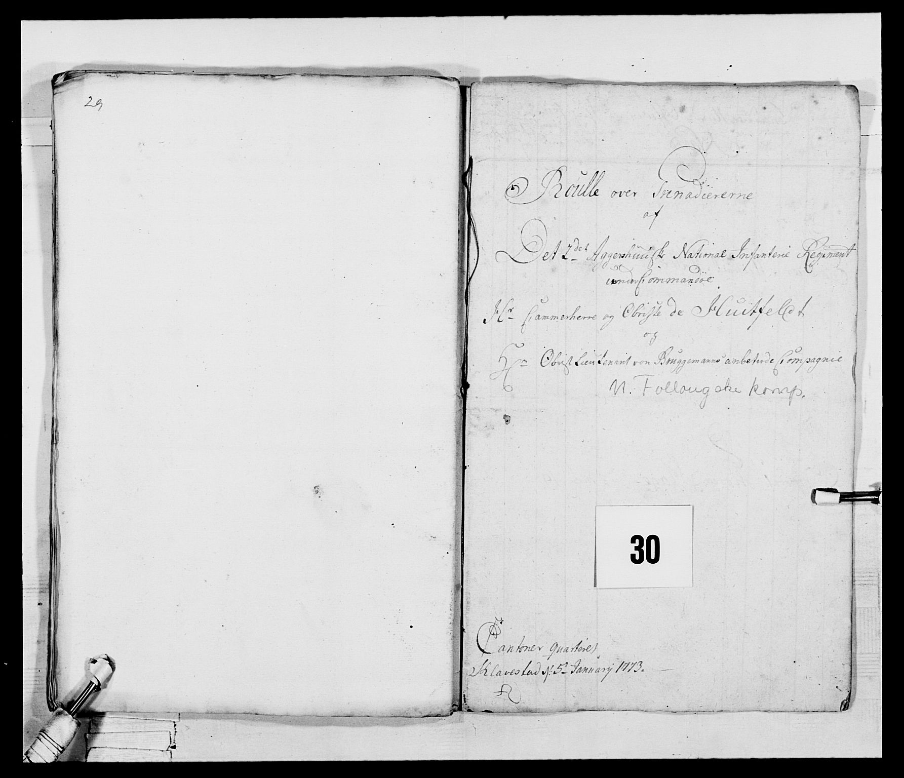 Generalitets- og kommissariatskollegiet, Det kongelige norske kommissariatskollegium, AV/RA-EA-5420/E/Eh/L0043b: 2. Akershusiske nasjonale infanteriregiment, 1773-1778, p. 340