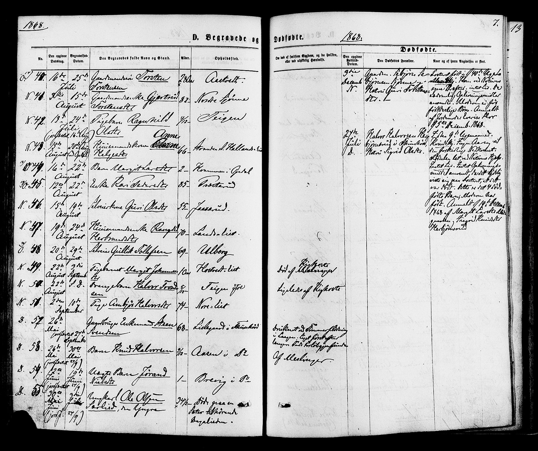 Nore kirkebøker, SAKO/A-238/F/Fa/L0004: Parish register (official) no. I 4, 1867-1877, p. 7