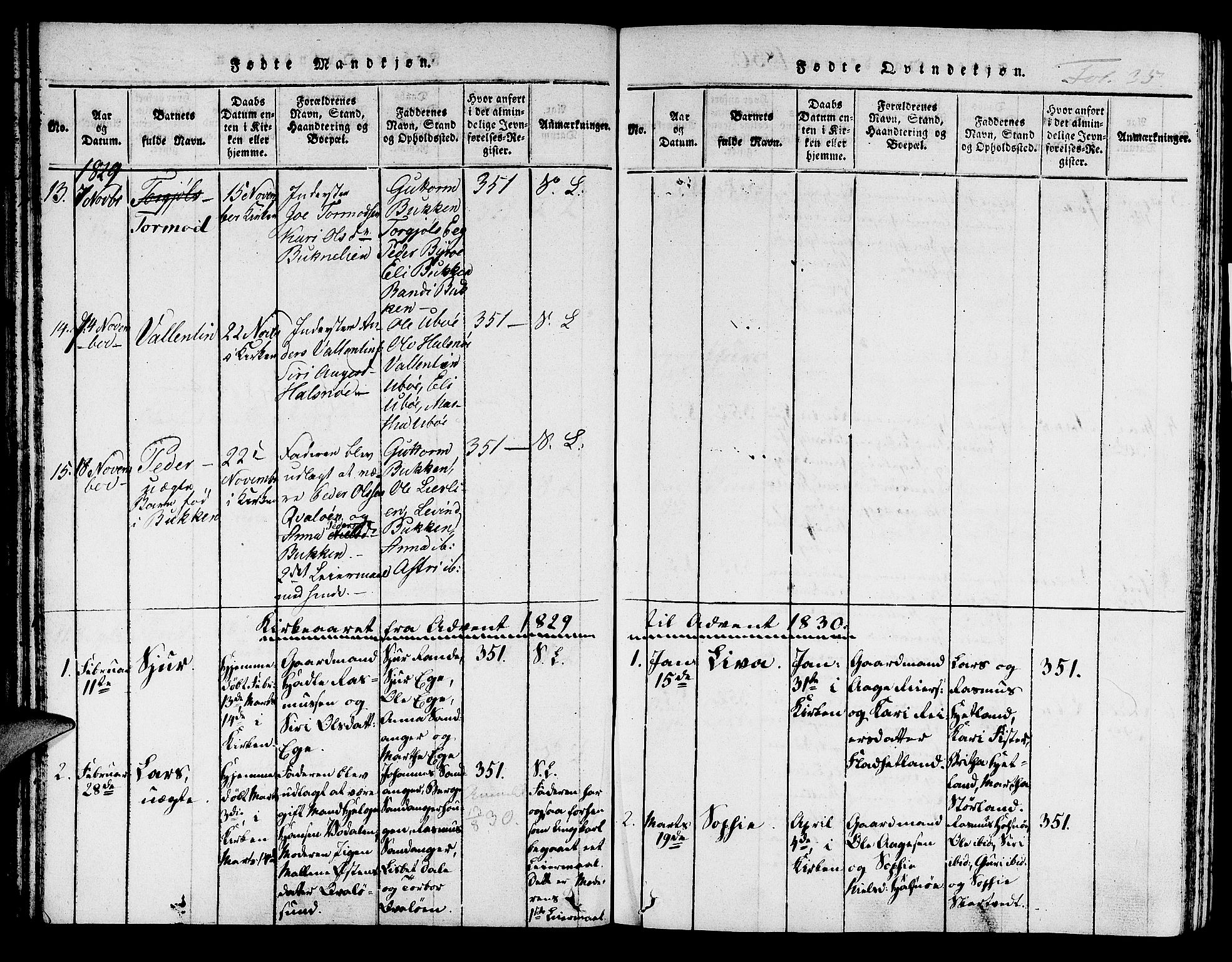 Hjelmeland sokneprestkontor, SAST/A-101843/01/IV/L0004: Parish register (official) no. A 4, 1816-1834, p. 35