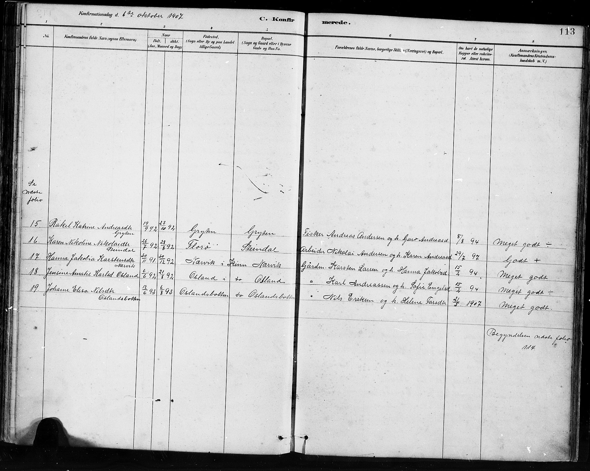 Førde sokneprestembete, SAB/A-79901/H/Hab/Habe/L0001: Parish register (copy) no. E 1, 1881-1920, p. 113