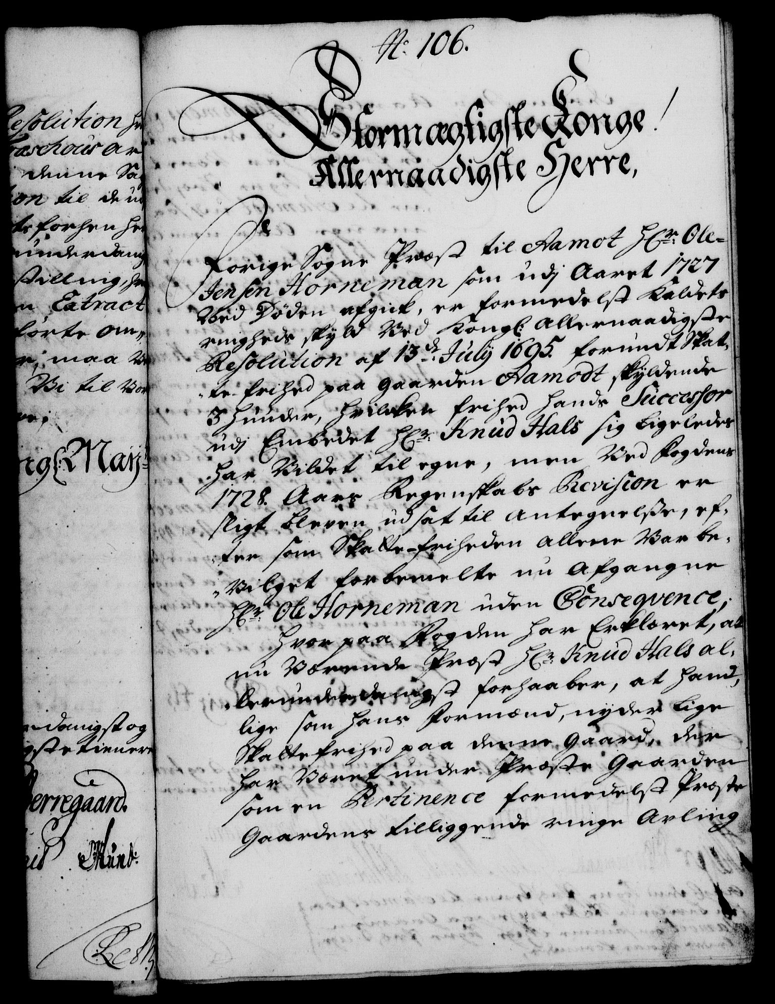 Rentekammeret, Kammerkanselliet, RA/EA-3111/G/Gf/Gfa/L0013: Norsk relasjons- og resolusjonsprotokoll (merket RK 52.13), 1730, p. 586