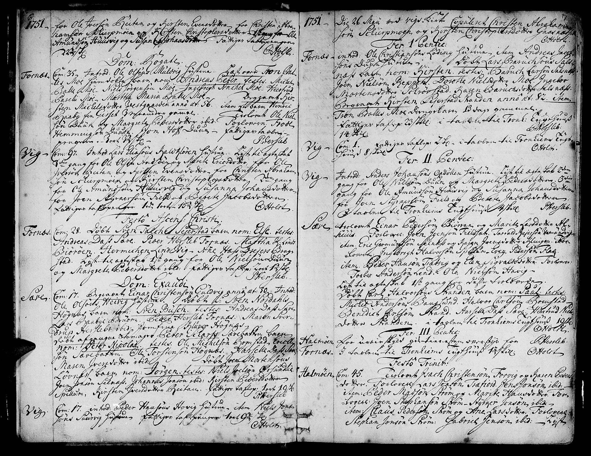 Ministerialprotokoller, klokkerbøker og fødselsregistre - Nord-Trøndelag, SAT/A-1458/773/L0607: Parish register (official) no. 773A01, 1751-1783, p. 6-7