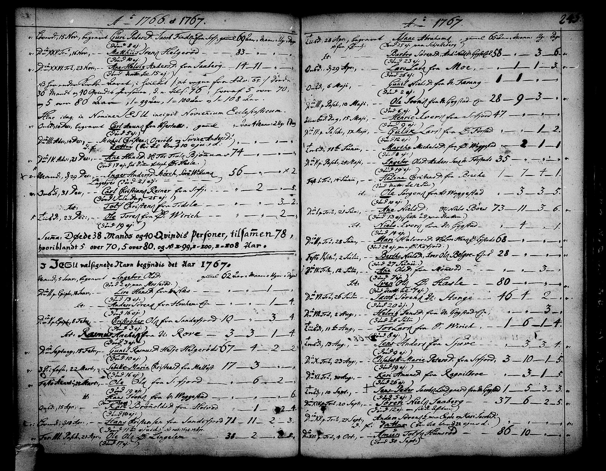 Sandar kirkebøker, SAKO/A-243/F/Fa/L0002: Parish register (official) no. 2, 1733-1788, p. 245