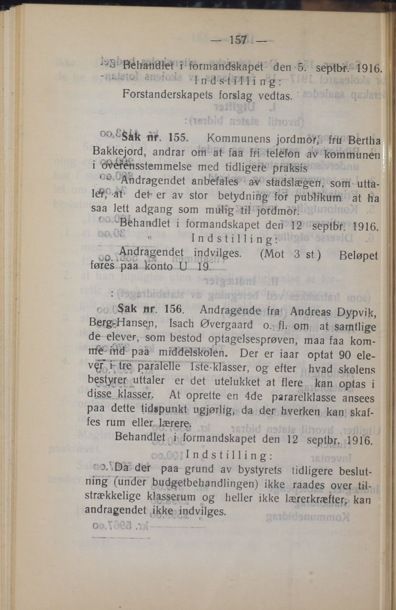 Narvik kommune. Formannskap , AIN/K-18050.150/A/Ab/L0006: Møtebok, 1916