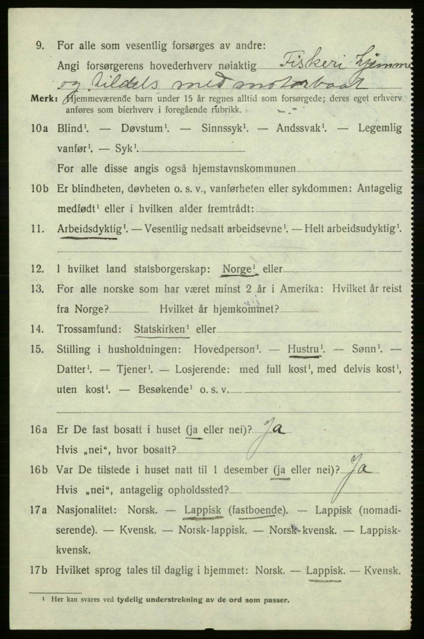 SATØ, 1920 census for , 1920, p. 2449