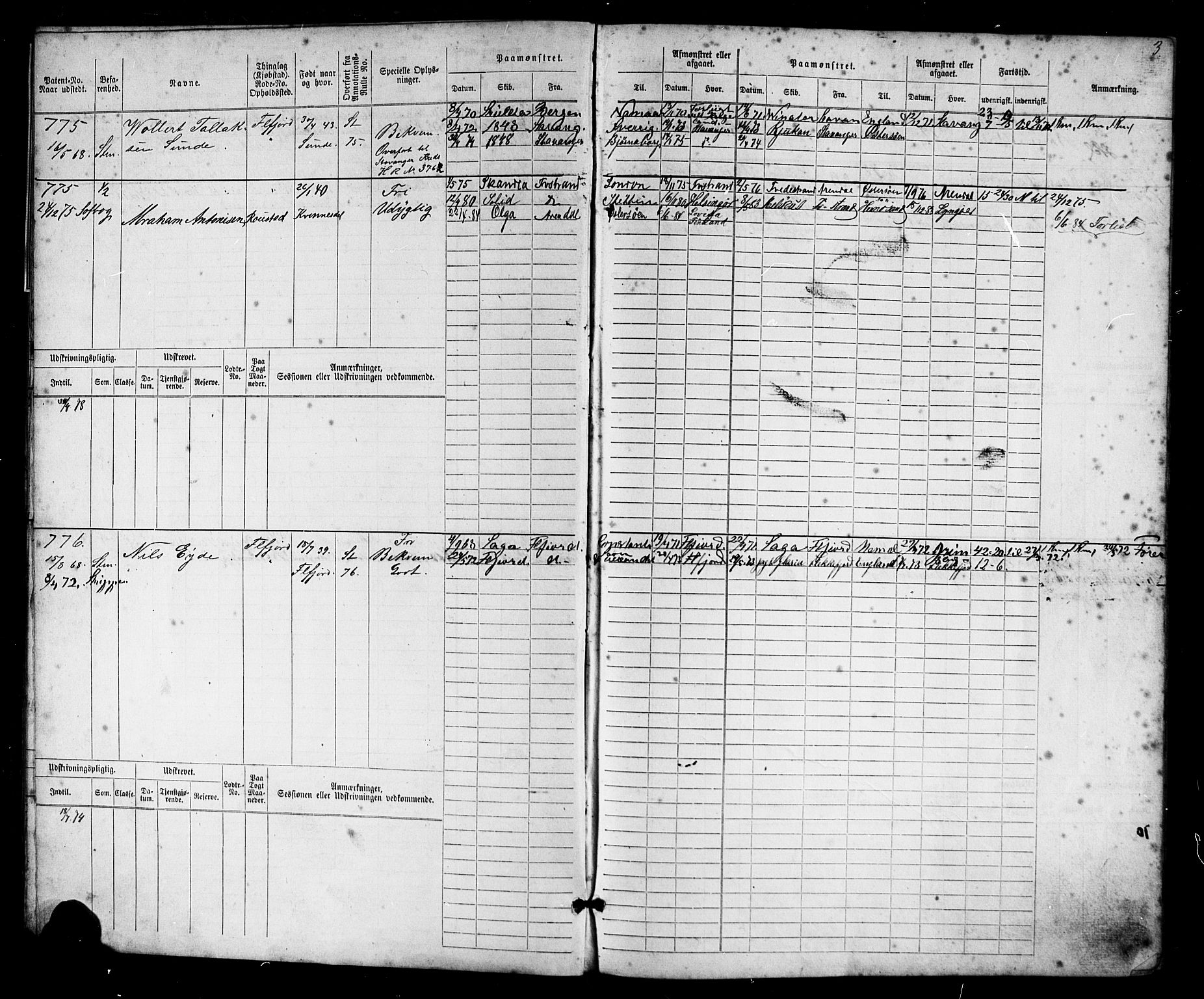 Flekkefjord mønstringskrets, AV/SAK-2031-0018/F/Fb/L0009: Hovedrulle nr 771-1533, Æ-6, 1868-1900, p. 4