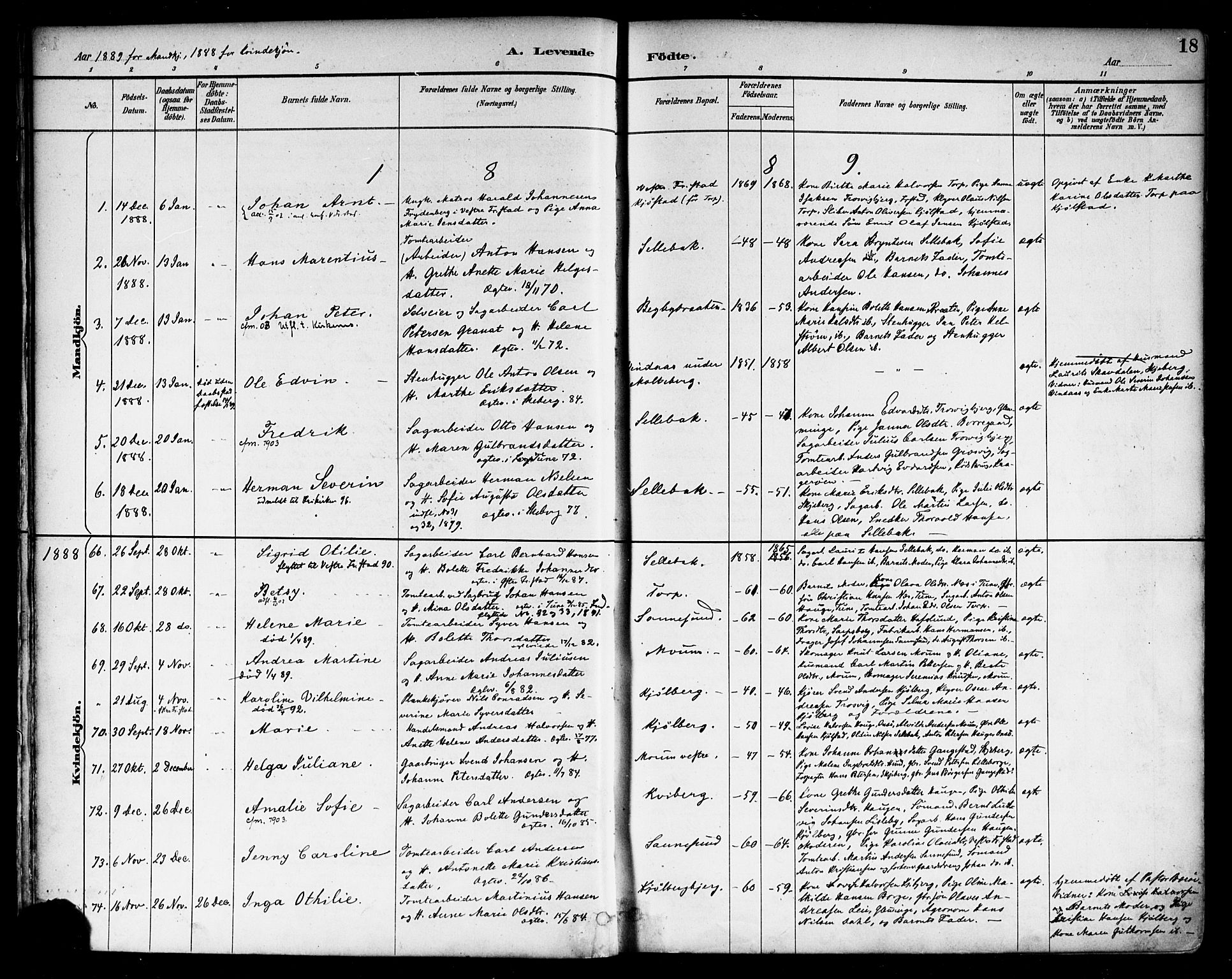 Borge prestekontor Kirkebøker, SAO/A-10903/F/Fa/L0008: Parish register (official) no. I 8A, 1887-1902, p. 18