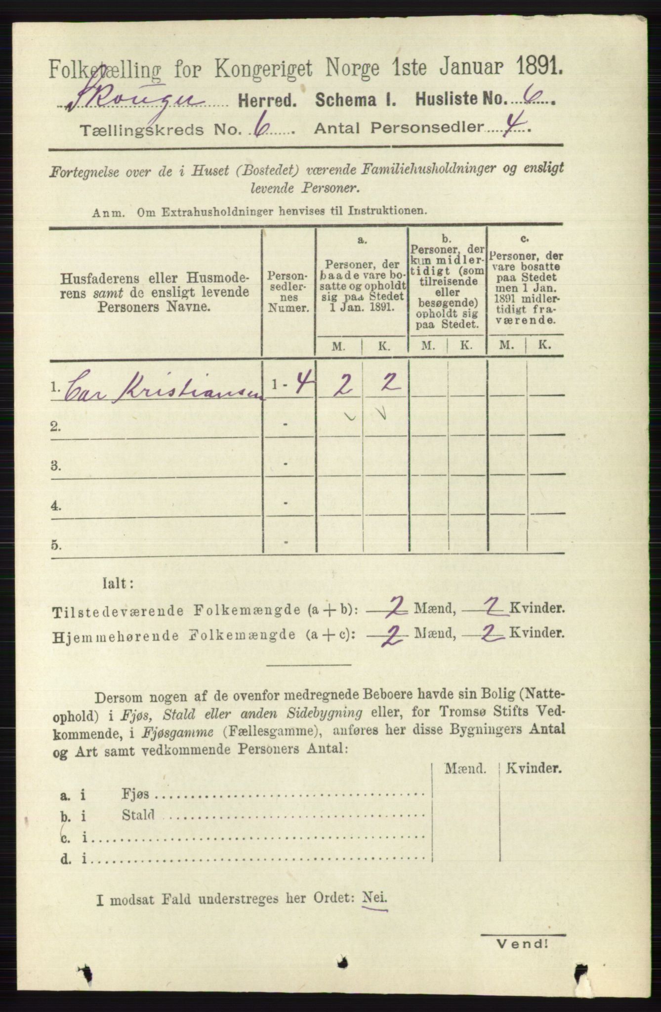 RA, 1891 census for 0712 Skoger, 1891, p. 3705