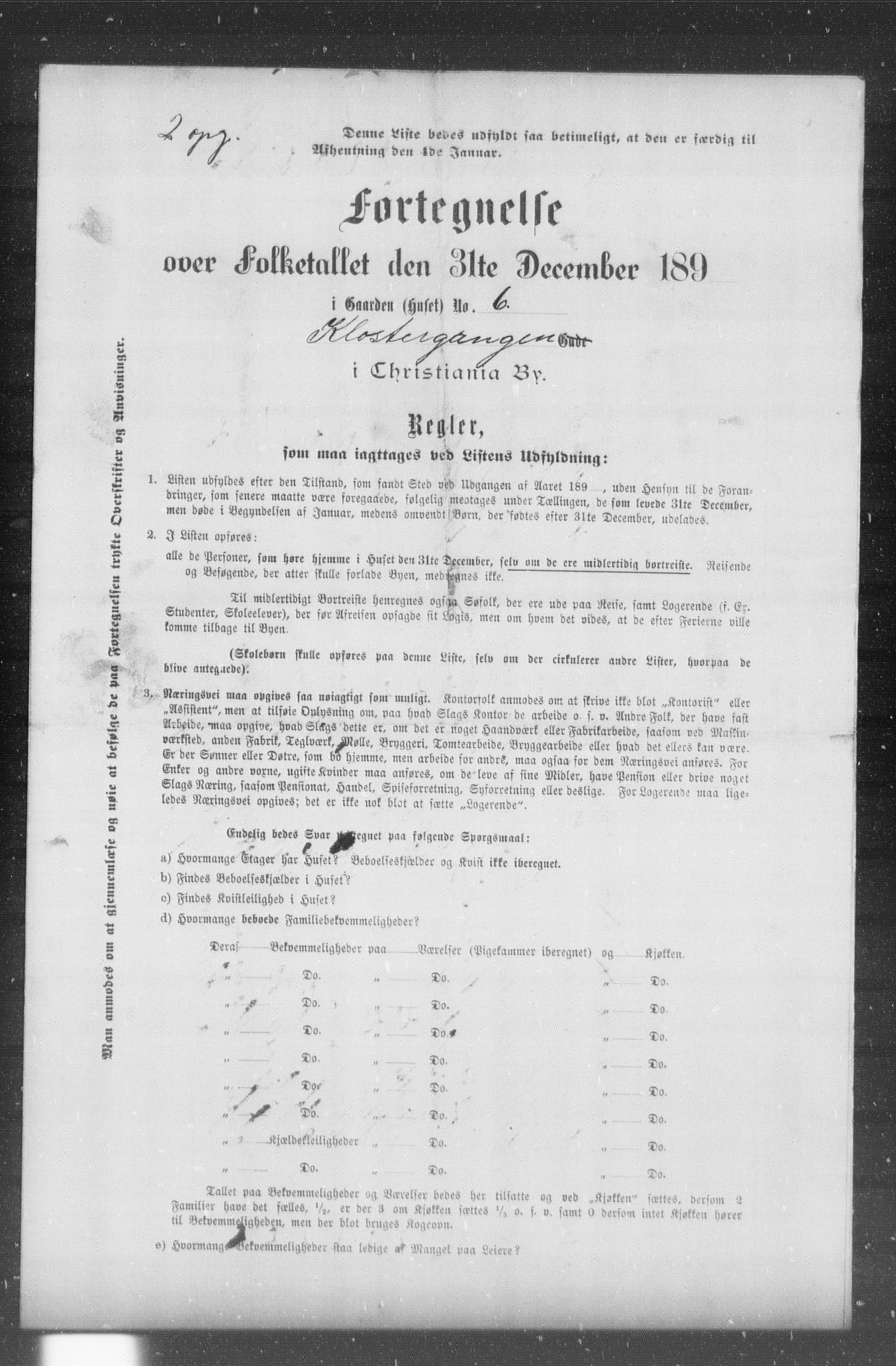 OBA, Municipal Census 1899 for Kristiania, 1899, p. 6808